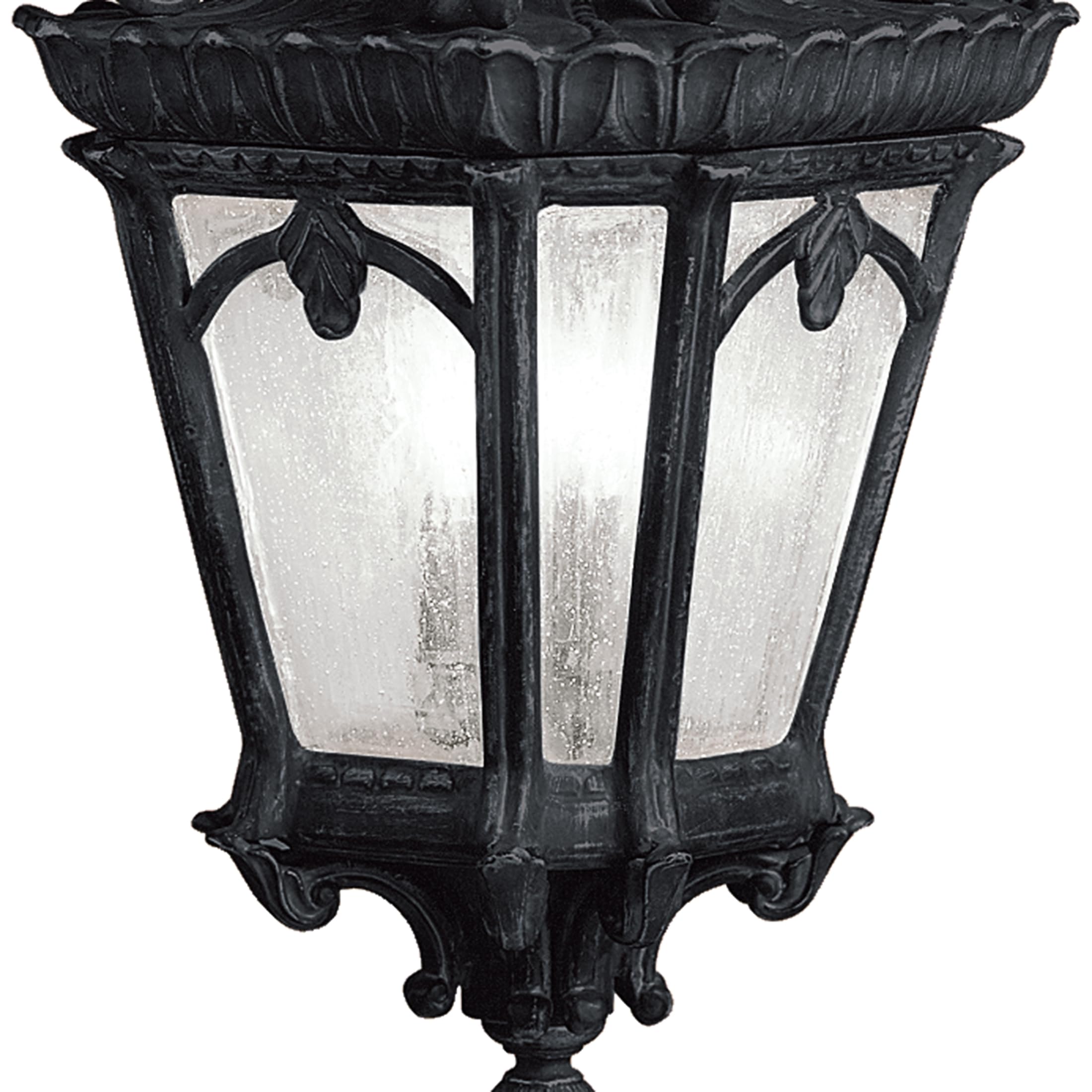 kichler-tournai-3-light-outdoor-pendant-textured-black-clear-seeded-glass-9855bk image 6