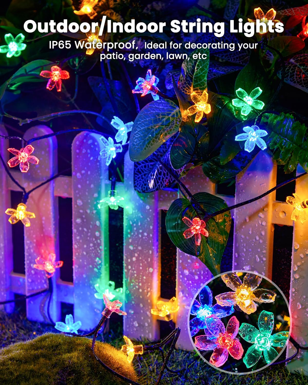 brightown-60-led-solar-cherry-blossom-flower-string-lights-26ft-multicolor-for-g image 4