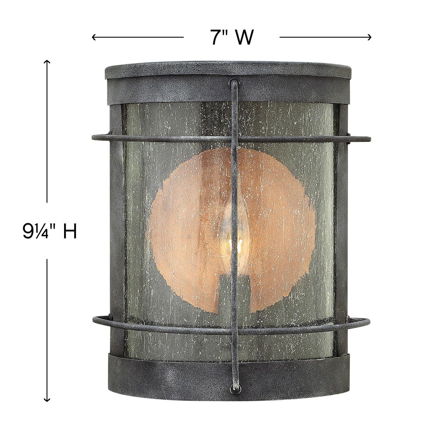 hinkley-newport-small-outdoor-wall-light-aged-zinc-finish-traditional-one-light- image 4