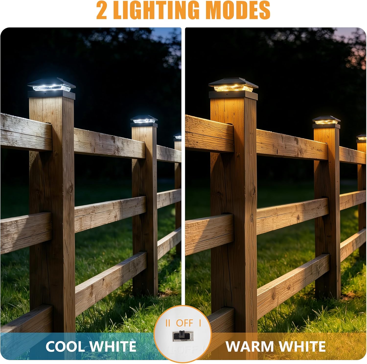 brightown-4-pack-solar-powered-post-fence-cap-lights-with-2-color-modes-for-pati image 6