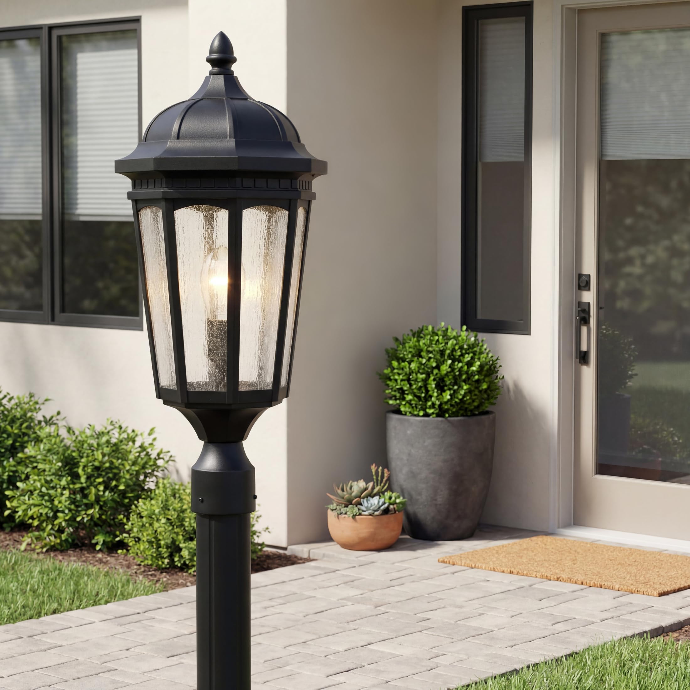 kichler-courtyard-outdoor-post-light-textured-black image 2