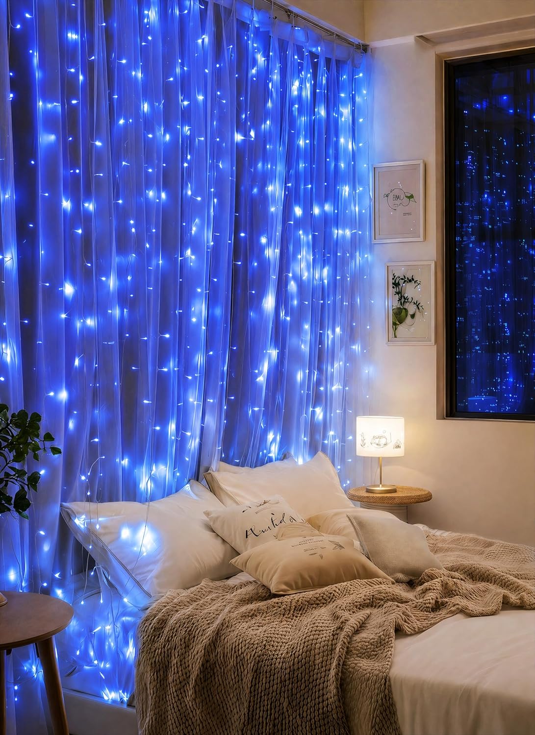 brightown-300-led-usb-powered-dimmable-window-curtain-lights-with-remote-blue image 4