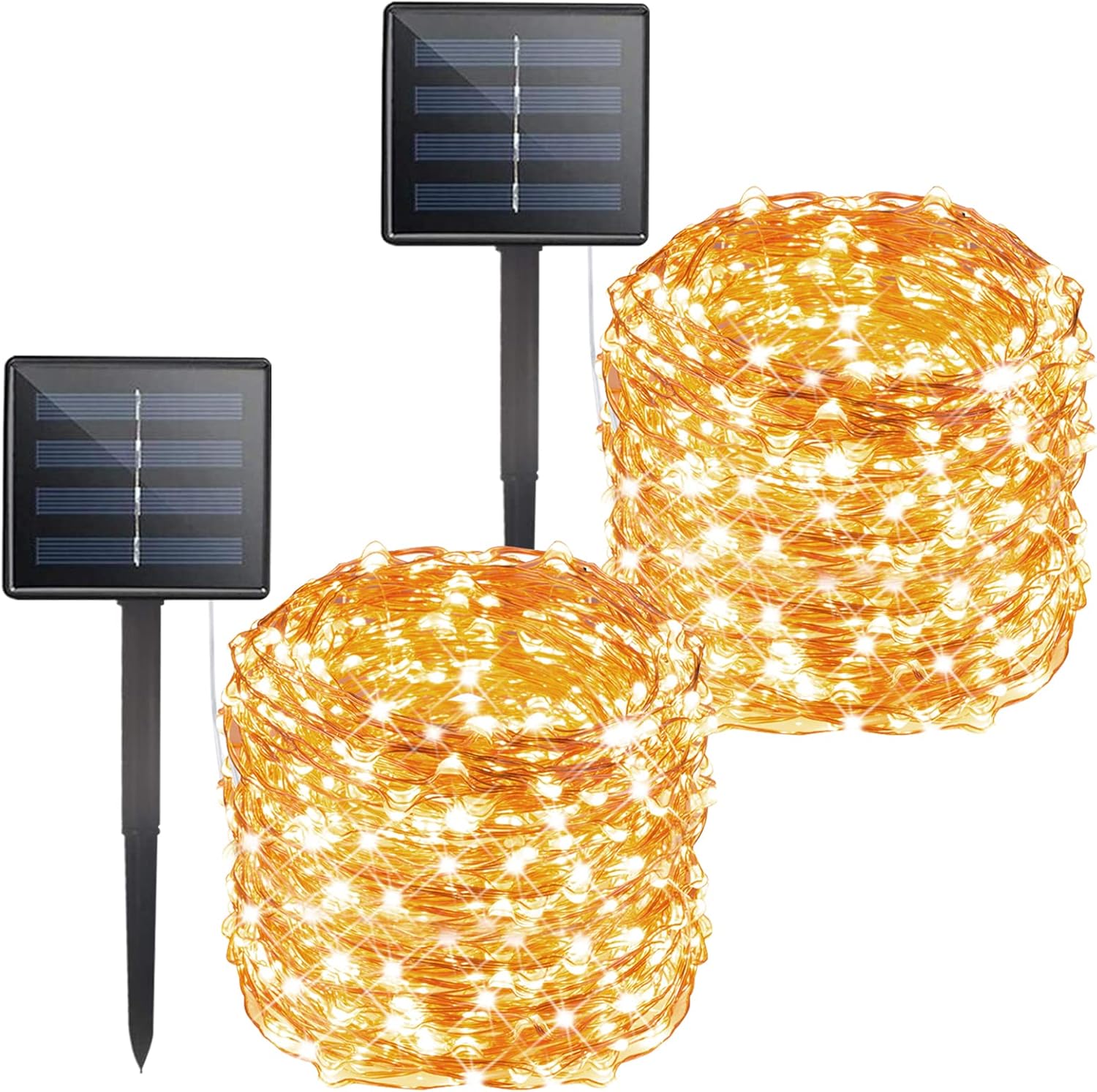 brightown-132ft-400-led-solar-powered-fairy-string-lights-2-pack-8-modes-warm-wh image 1