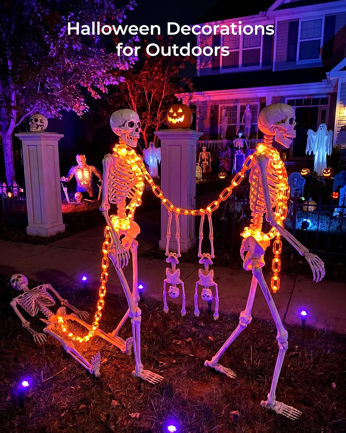 brightown-2-pack-10ft-battery-operated-88-led-orange-lights-with-8-lighting-mode image 7