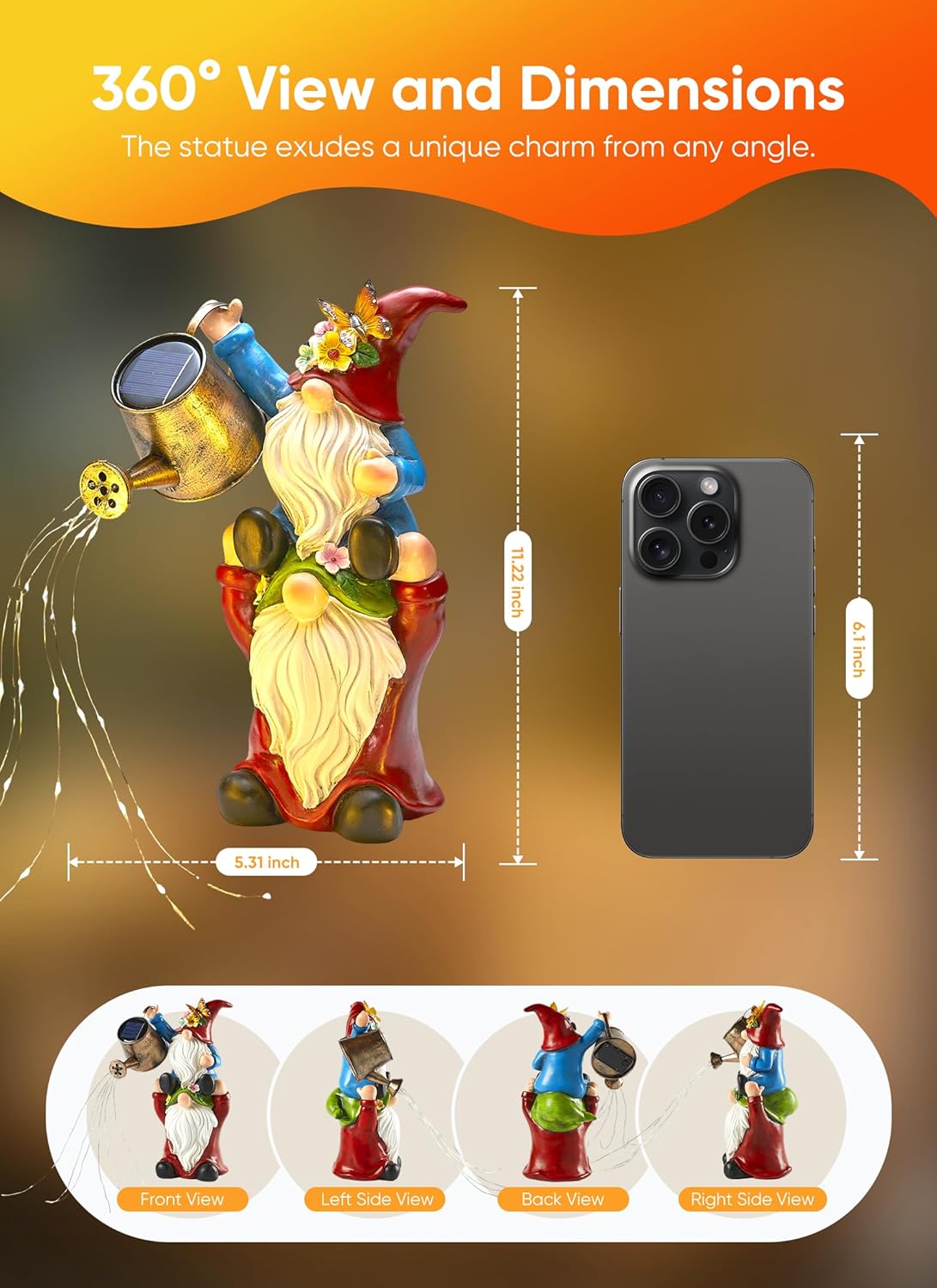 brightown-solar-gnome-statue-with-watering-can-light-garden-decoration-solar-pow image 5