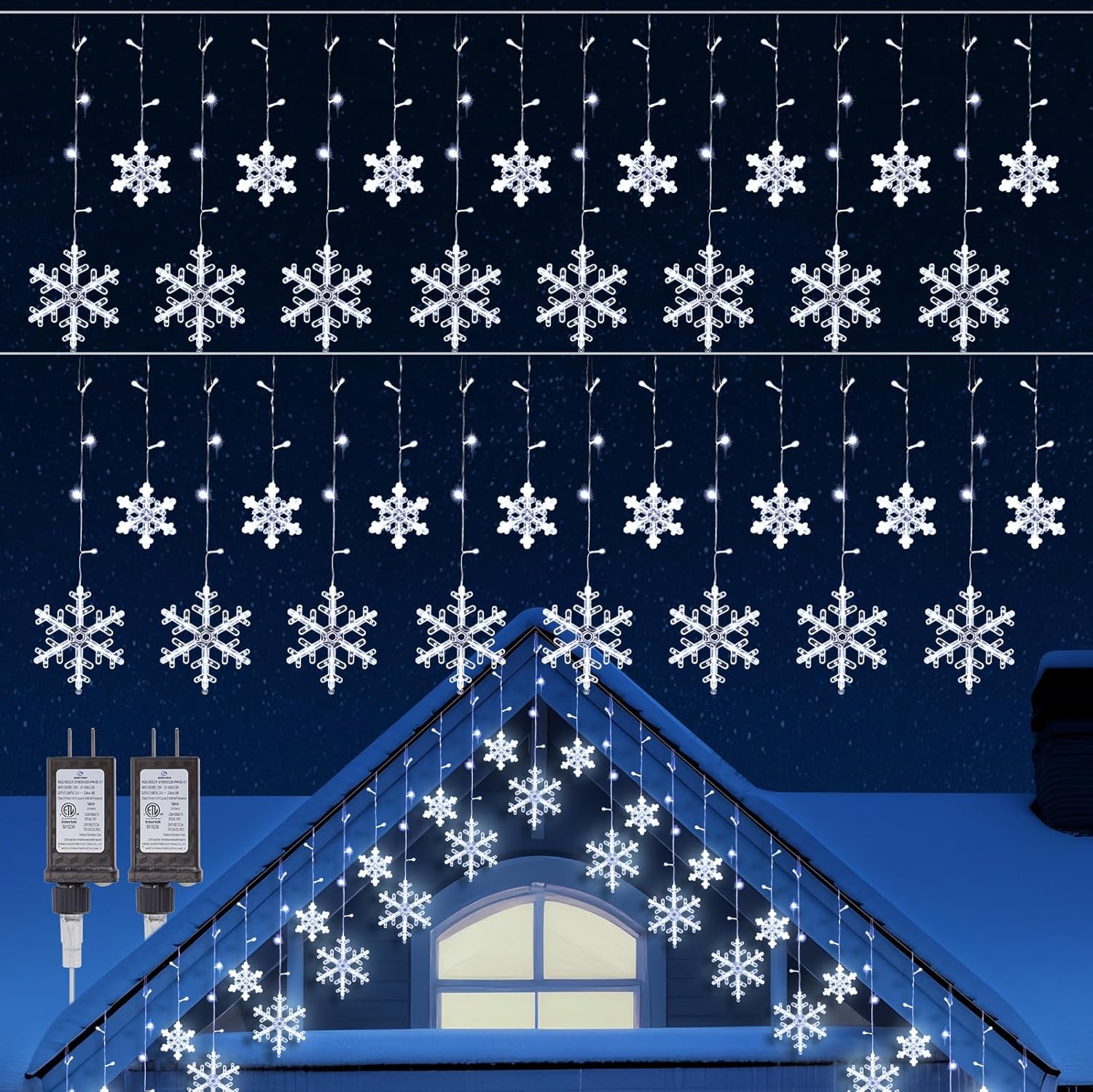 brightown-13ft-192-led-snowflake-icicle-lights-with-16-drops-for-christmas-roof- image 4