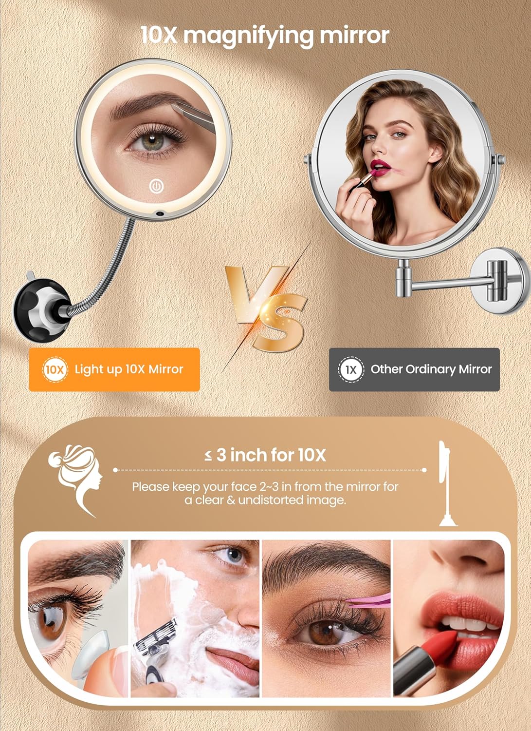 brightown-flexible-gooseneck-battery-operated-10x-magnifying-makeup-mirror-with- image 4