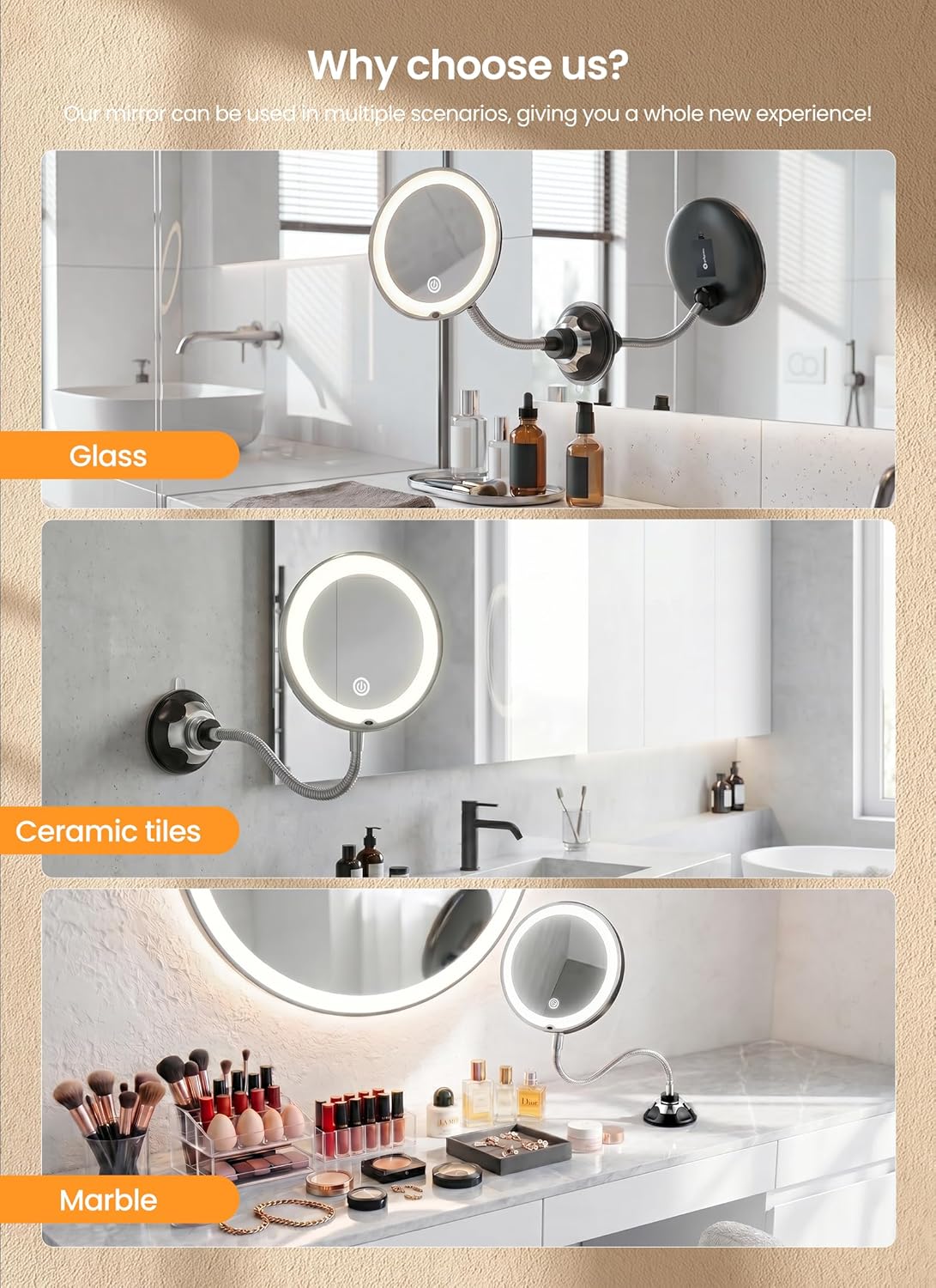 brightown-flexible-gooseneck-battery-operated-10x-magnifying-makeup-mirror-with- image 7