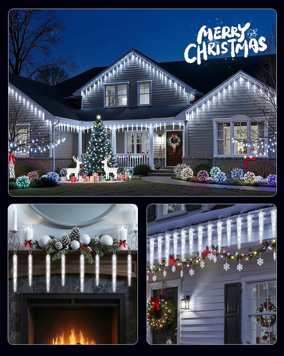 brightown-20ft-20-tubes-100-led-cool-white-christmas-icicle-lights-with-remote image 6