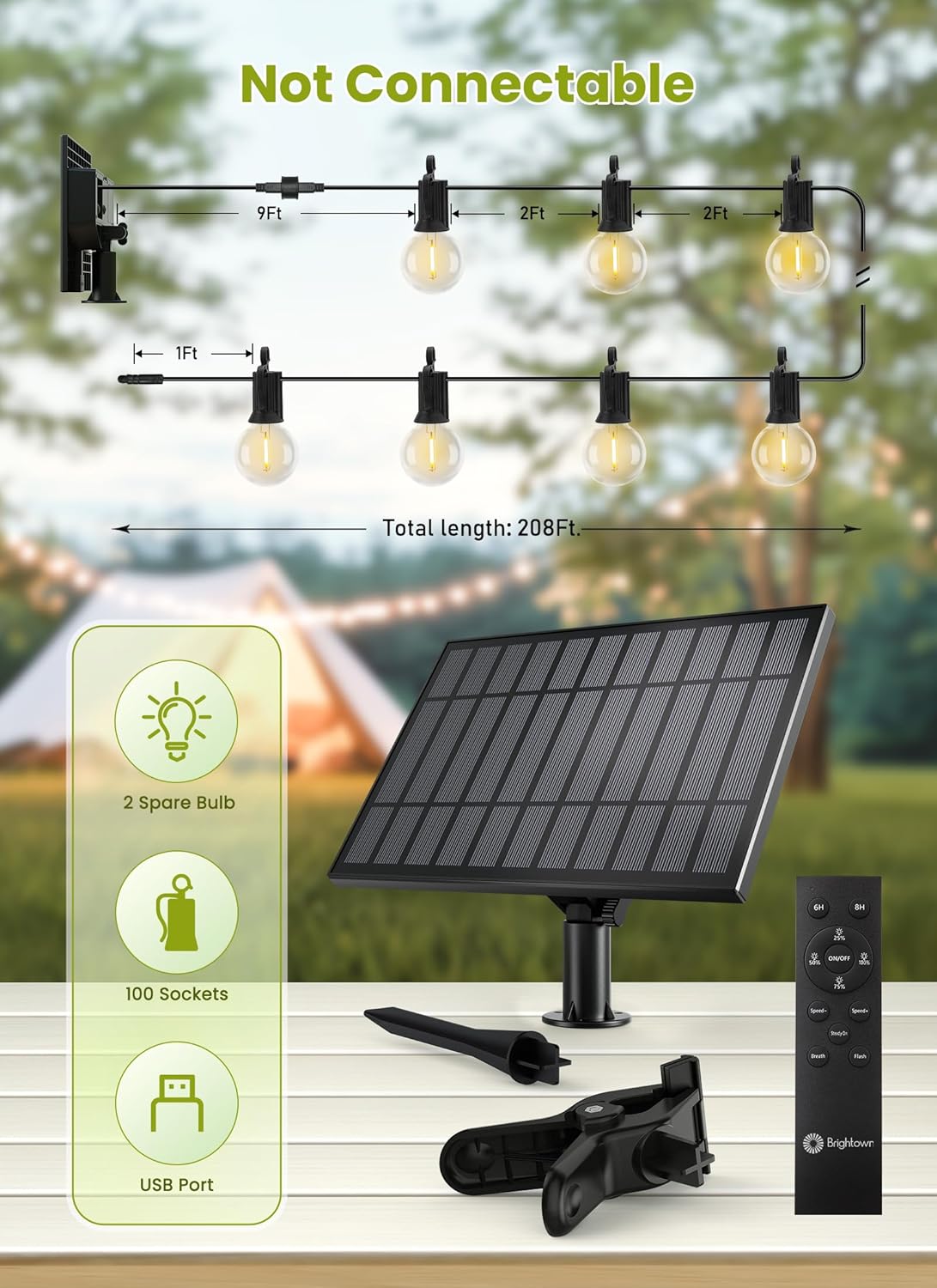 brightown-208ft-solar-powered-g40-100-led-bulbs-string-lights-remote-control-3-m image 6