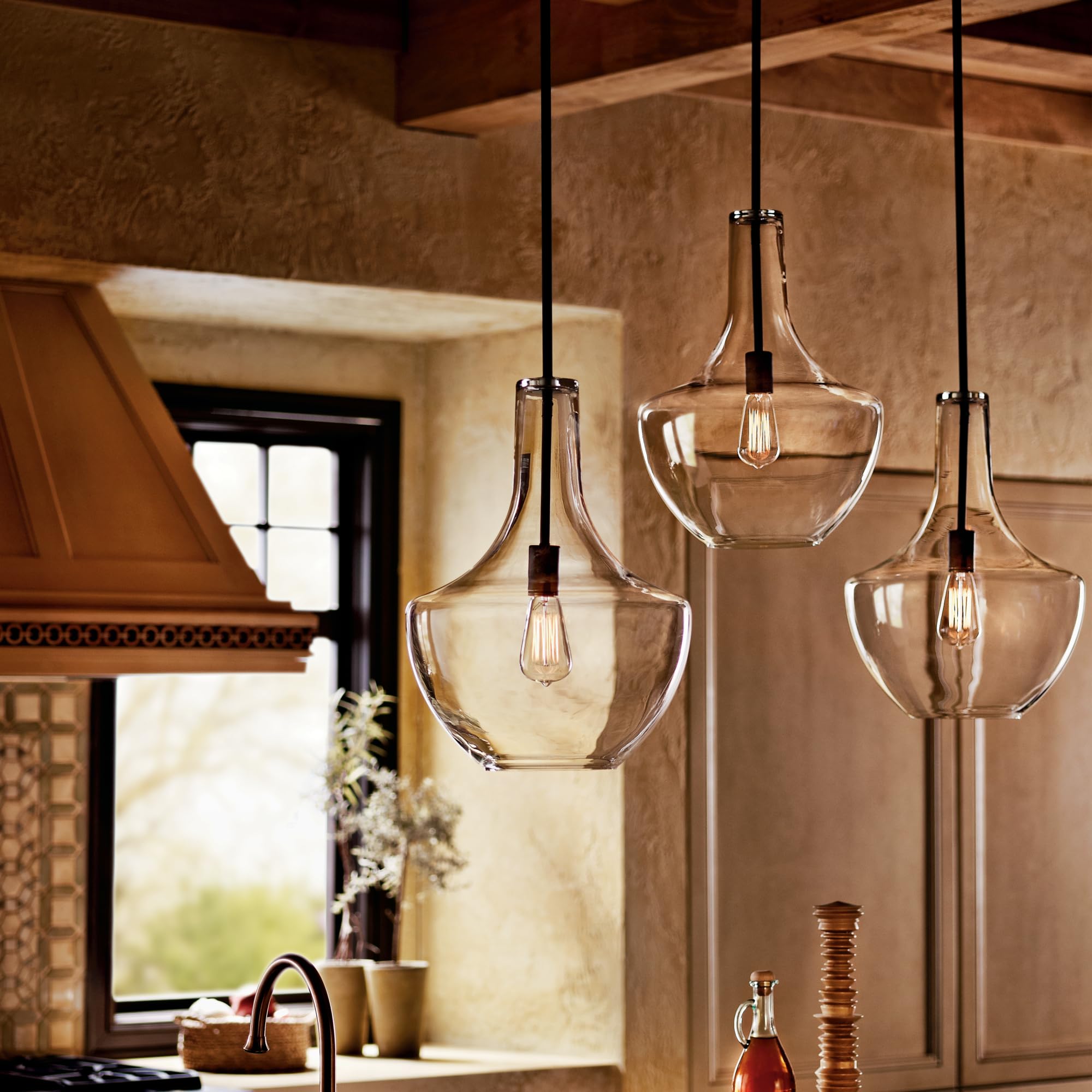 kichler-everly-bell-pendant-light-with-clear-glass-and-olde-bronze-finish image 2