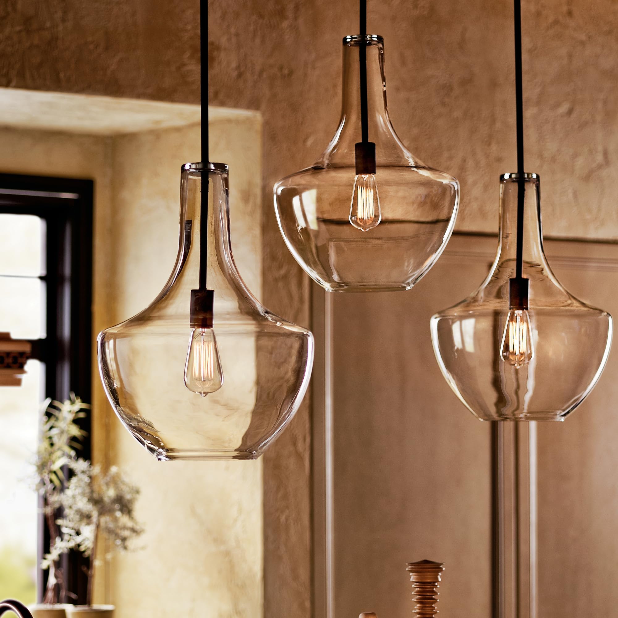 kichler-everly-bell-pendant-light-with-clear-glass-and-olde-bronze-finish image 3