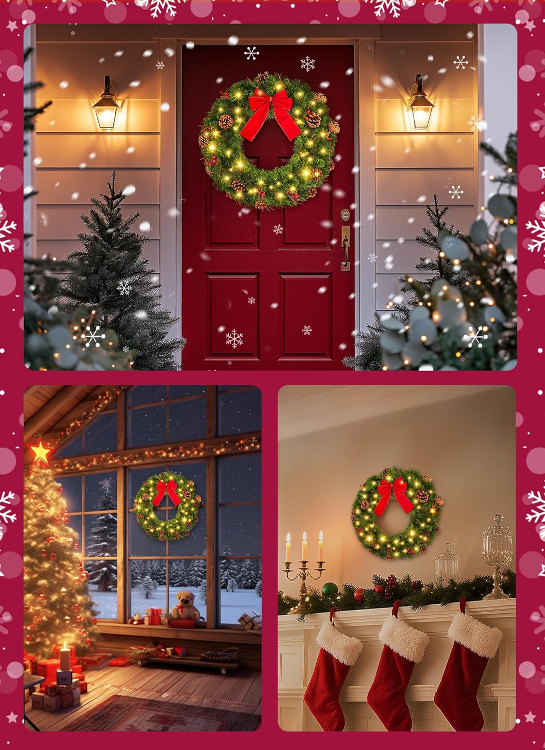 brightown-24-inch-pre-lit-christmas-wreath-for-front-door-ip44-battery-operated- image 4