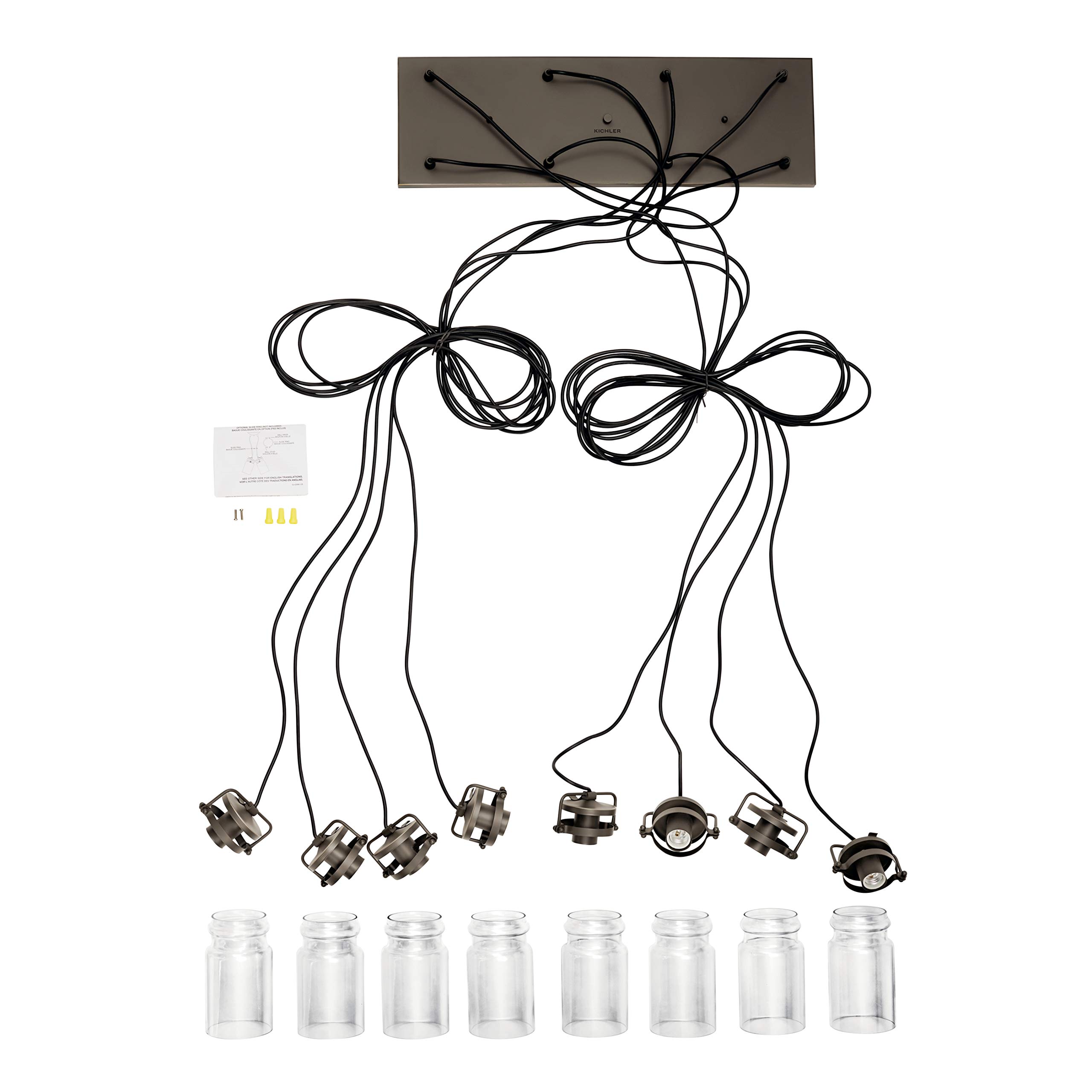 kichler-brinley-8-light-linear-chandelier-olde-bronze-clear-glass-25-5 image 3
