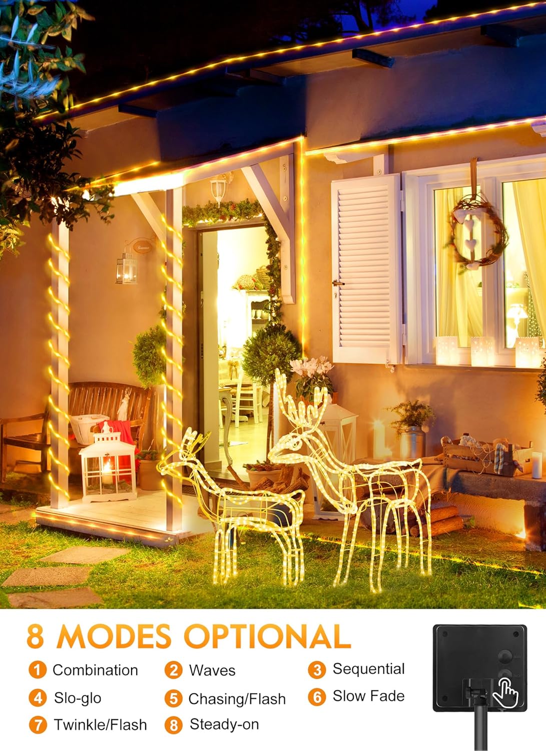 brightown-2-pack-72ft-200-led-outdoor-solar-powered-rope-string-lights-with-8-mo image 4