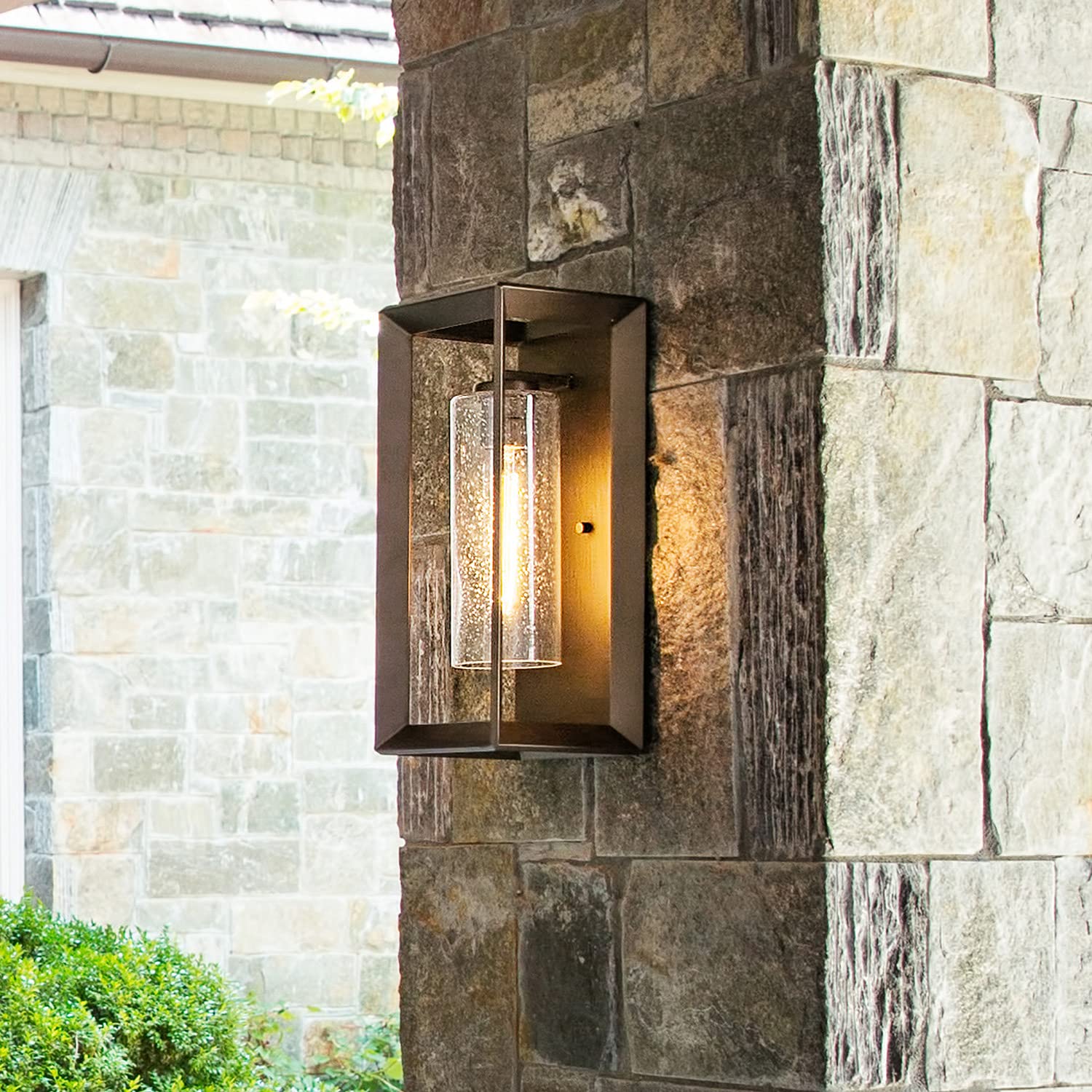 hinkley-rhodes-one-light-outdoor-medium-wall-sconce-in-warm-bronze-with-clear-se image 4