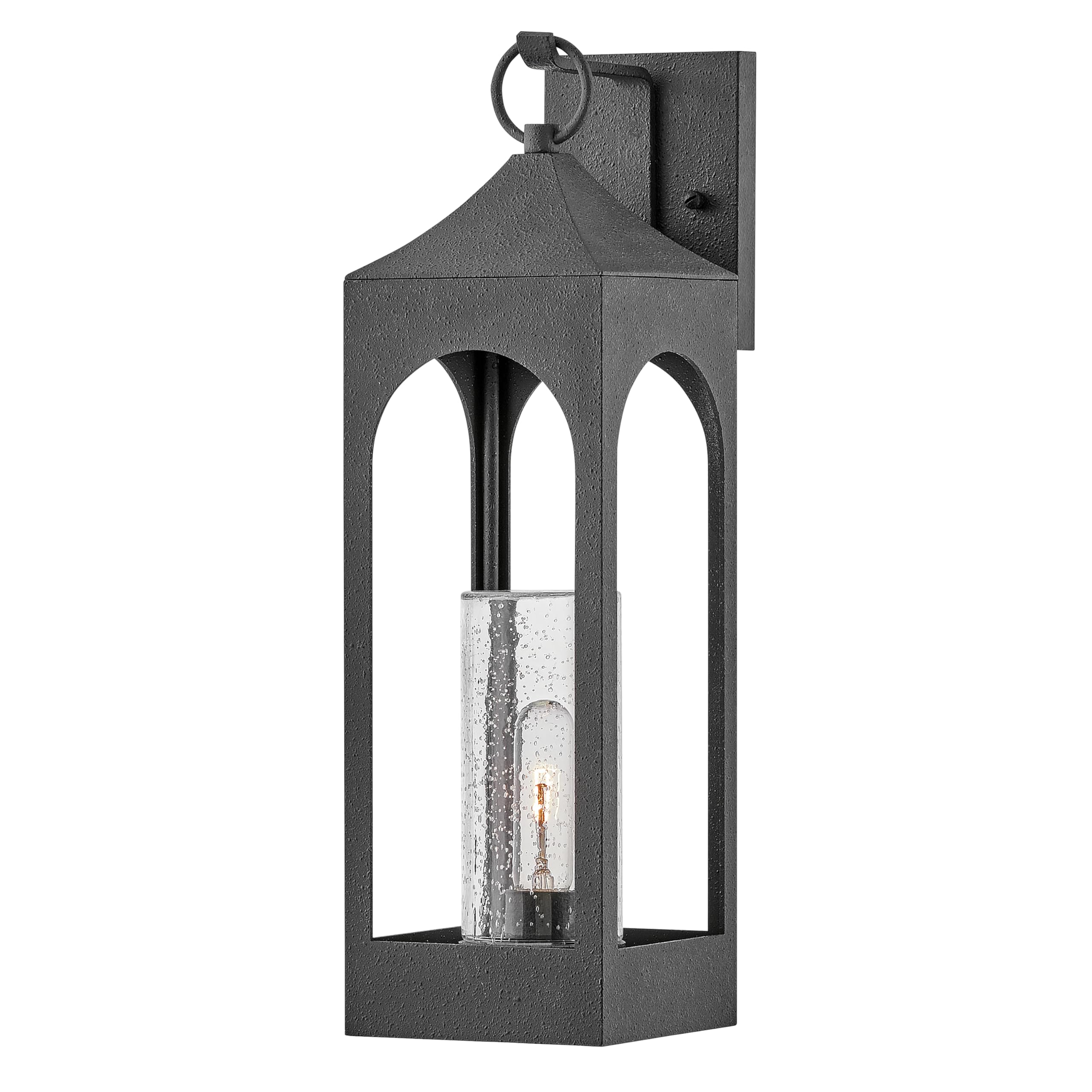 hinkley-amina-large-wall-mount-outdoor-lantern-distressed-zinc-finish-clear-seed image 5