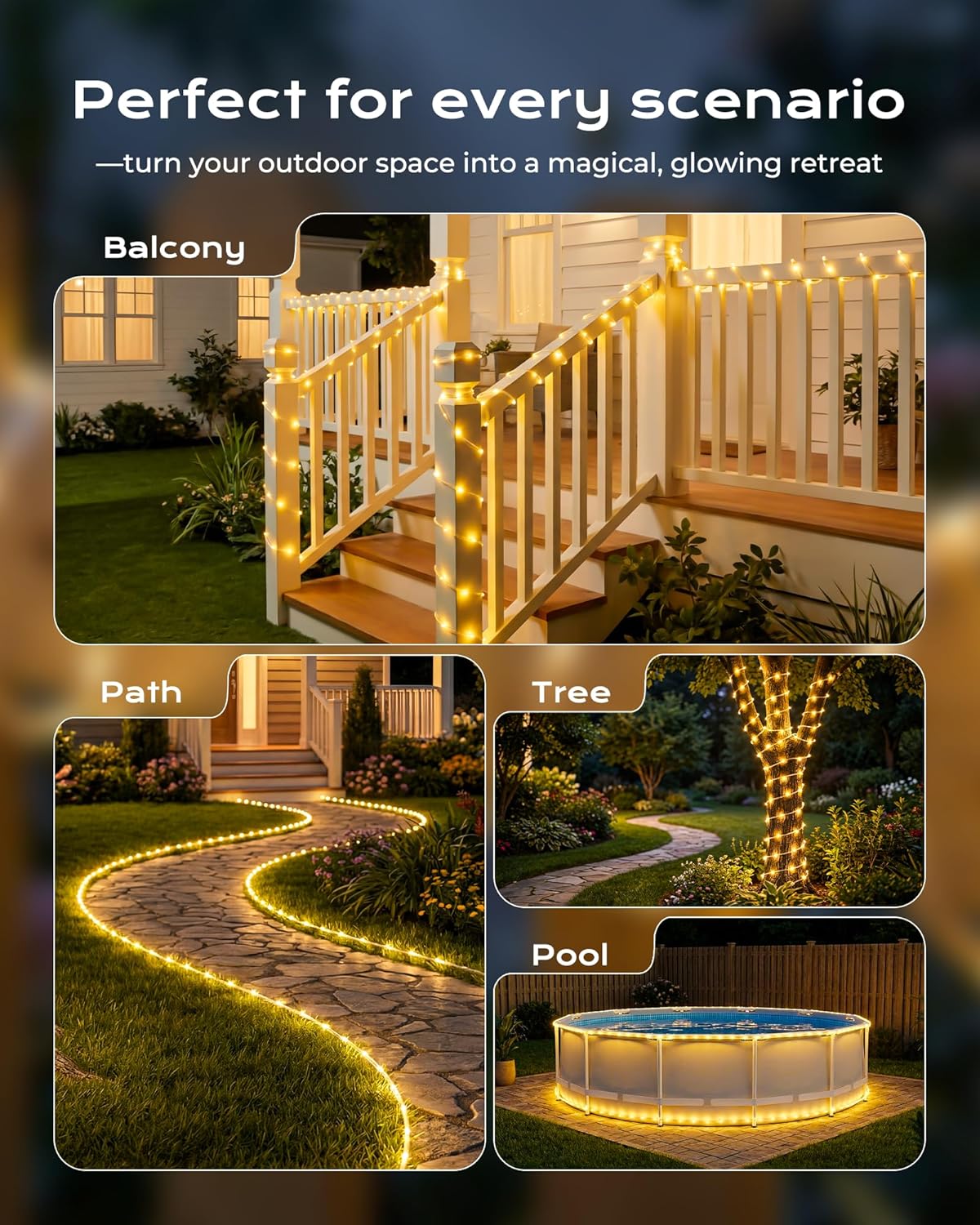 brightown-78ft-200-led-solar-rope-lights-2-pack-8-modes-warm-white image 7