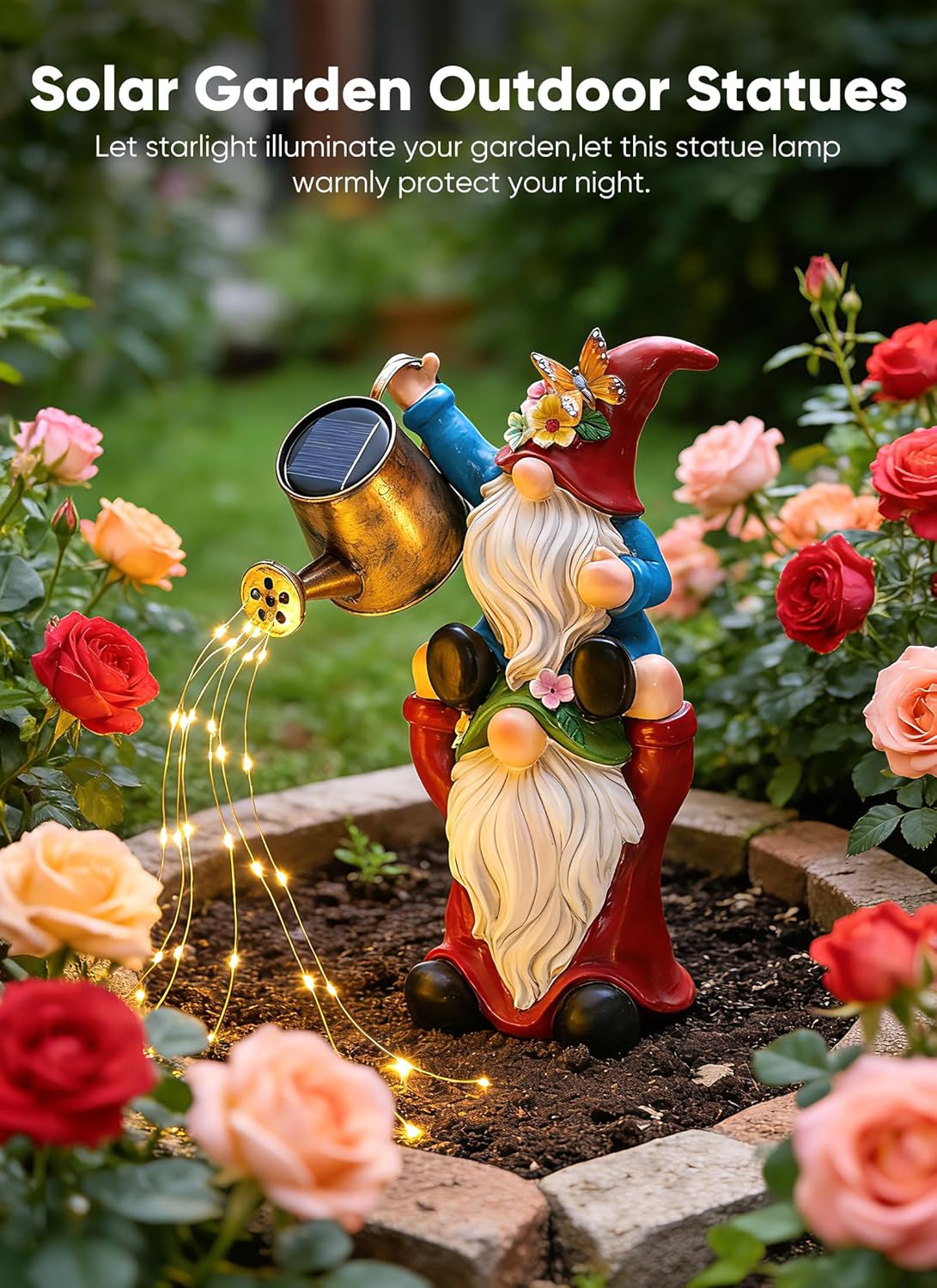 brightown-solar-gnome-statue-with-watering-can-light-garden-decoration-solar-pow image 4