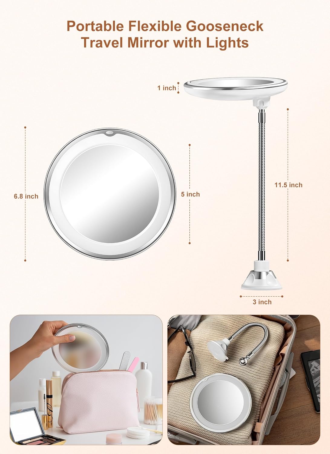 brightown-gooseneck-makeup-mirror-light-with-10x-magnification-battery-operated image 2