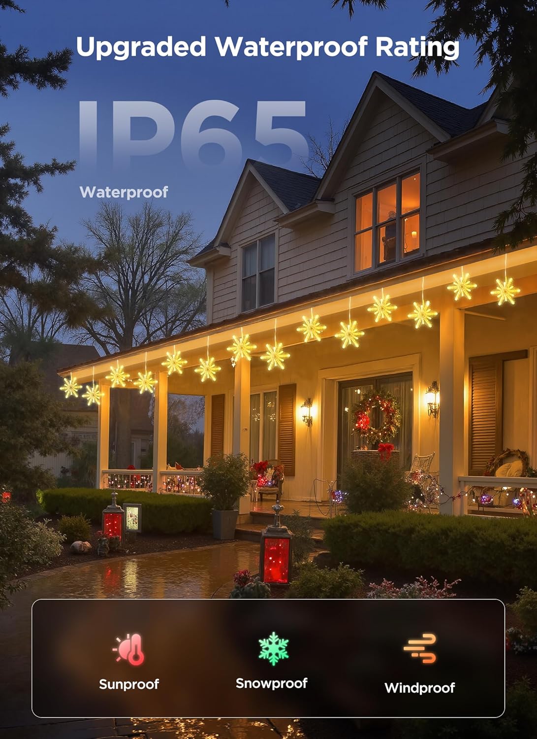 brightown-24ft-smart-app-control-192led-icicle-snowflake-lights-with-16-drops-mu image 7