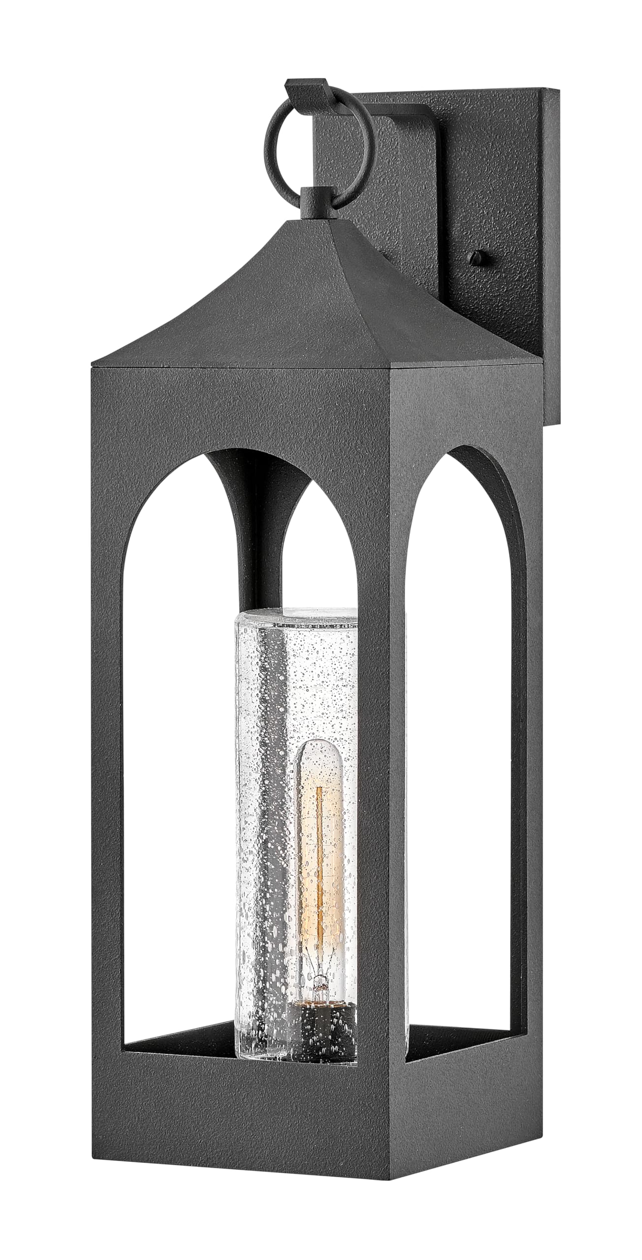 hinkley-amina-large-wall-mount-outdoor-lantern-distressed-zinc-finish-clear-seed image 1