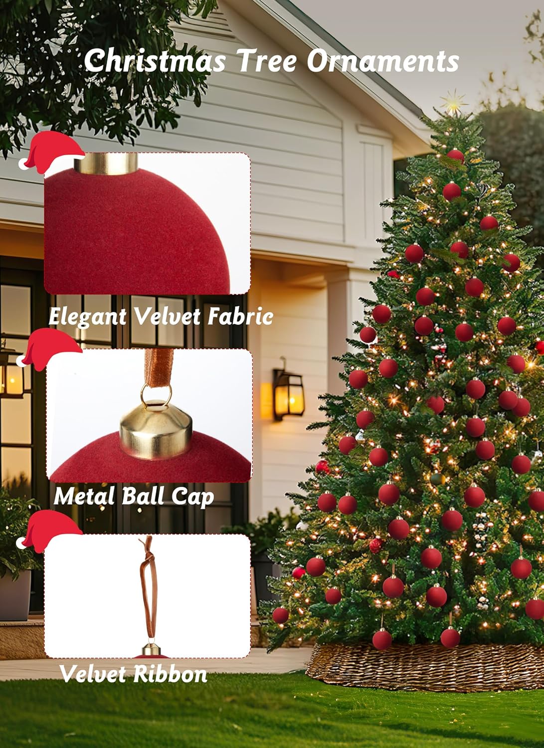 brightown-15-pack-3-15-inch-red-velvet-christmas-ball-ornaments image 4