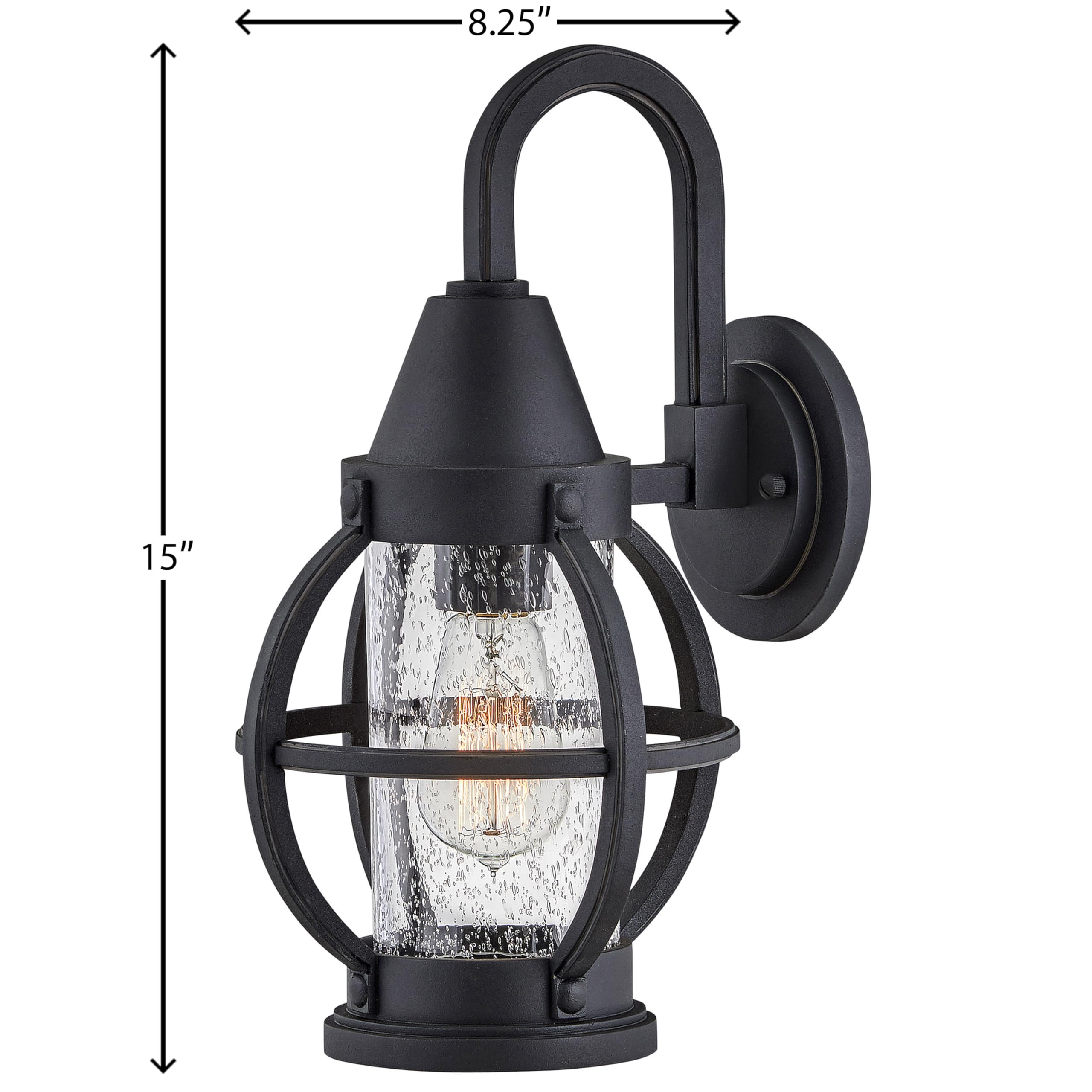 hinkley-chatham-single-light-wall-mount-outdoor-lantern-composite-clear-seedy-gl image 2