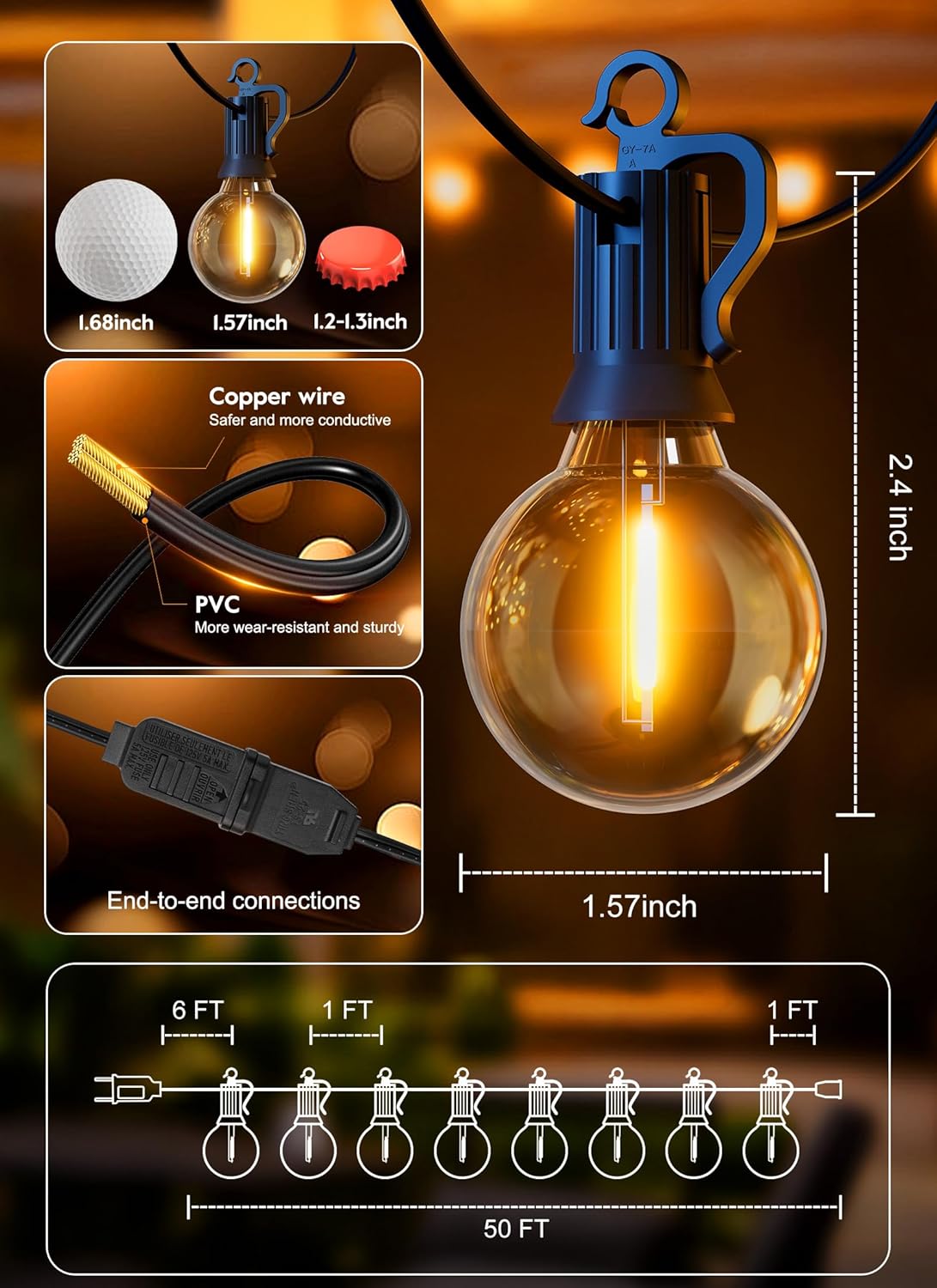 brightown-g40-50ft-plug-in-25-led-bulbs-string-lights-for-patio-garden-cafe-wedd image 6
