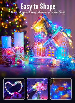 brightown-33ft-100-led-battery-operated-multicolor-string-fairy-lights-2-4-pack image 2