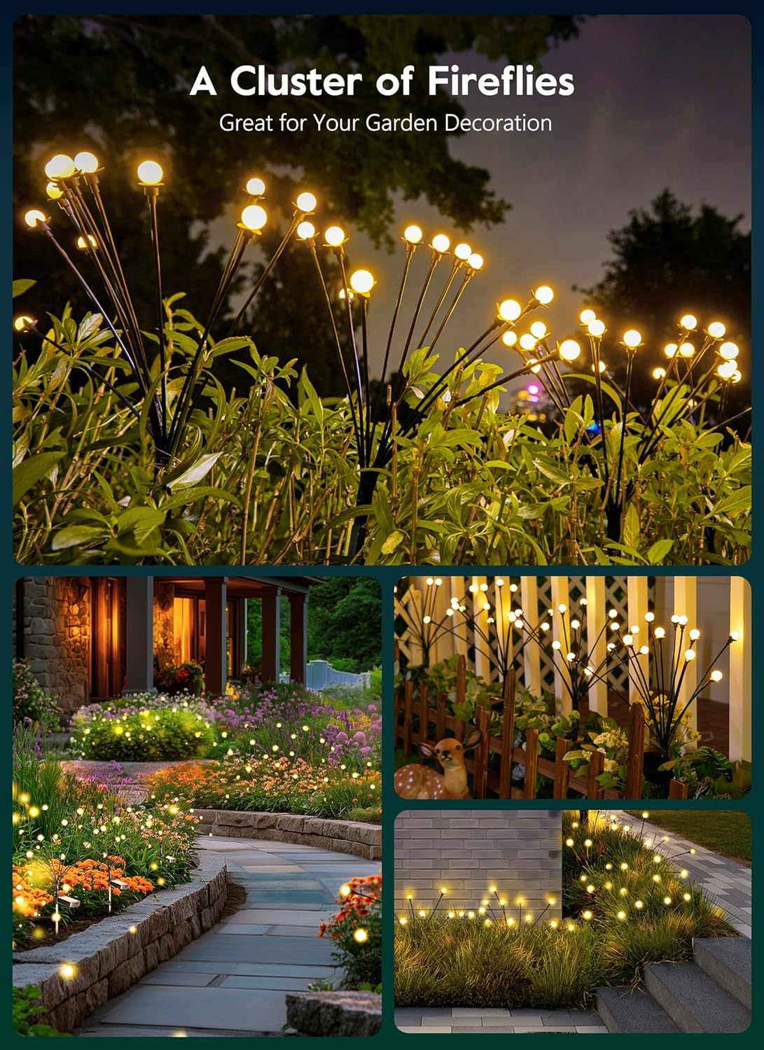 brightown-4-pack-48-led-firefly-solar-powered-stake-lights-for-garden-yard-pathw image 2