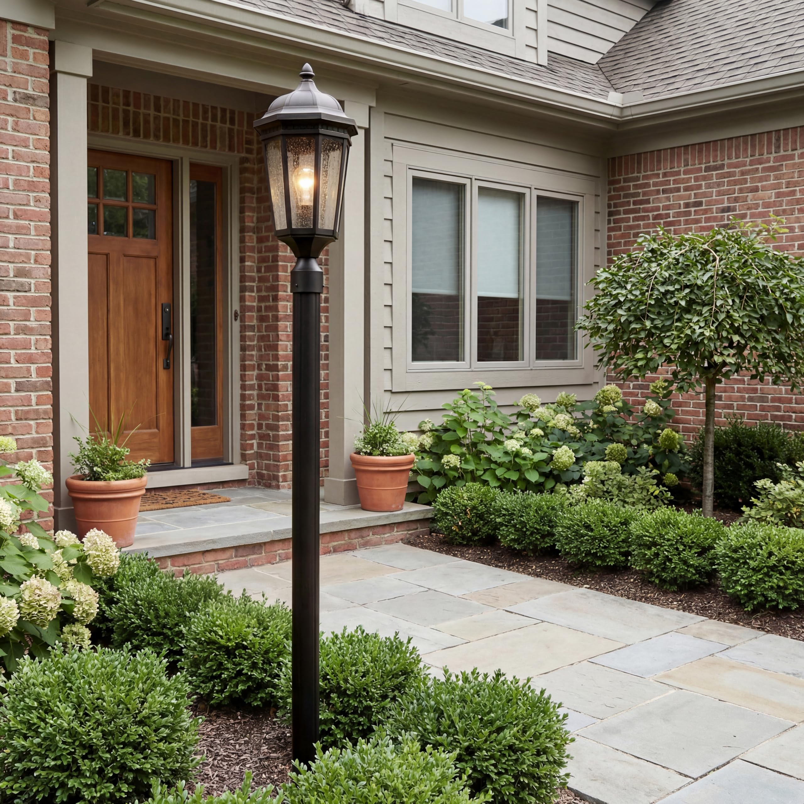 kichler-courtyard-outdoor-post-light-textured-black image 7