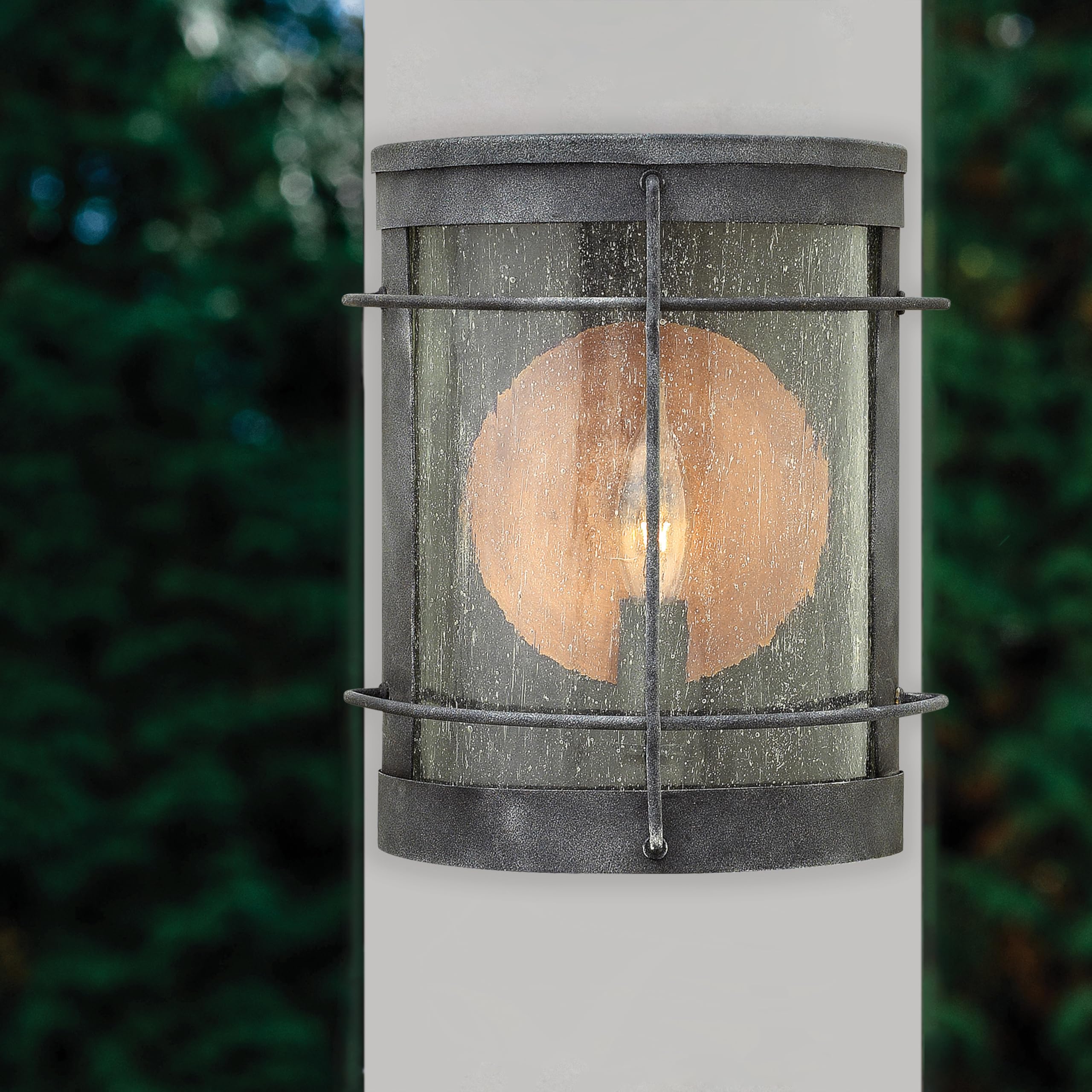 hinkley-newport-small-outdoor-wall-light-aged-zinc-finish-traditional-one-light- image 2