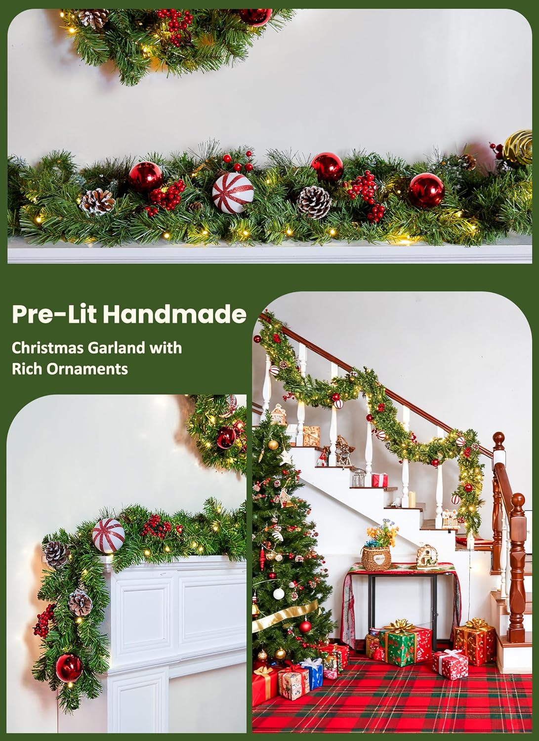 brightown-9ft-battery-operated-christmas-garland-with-100-led-warm-white-lights- image 8