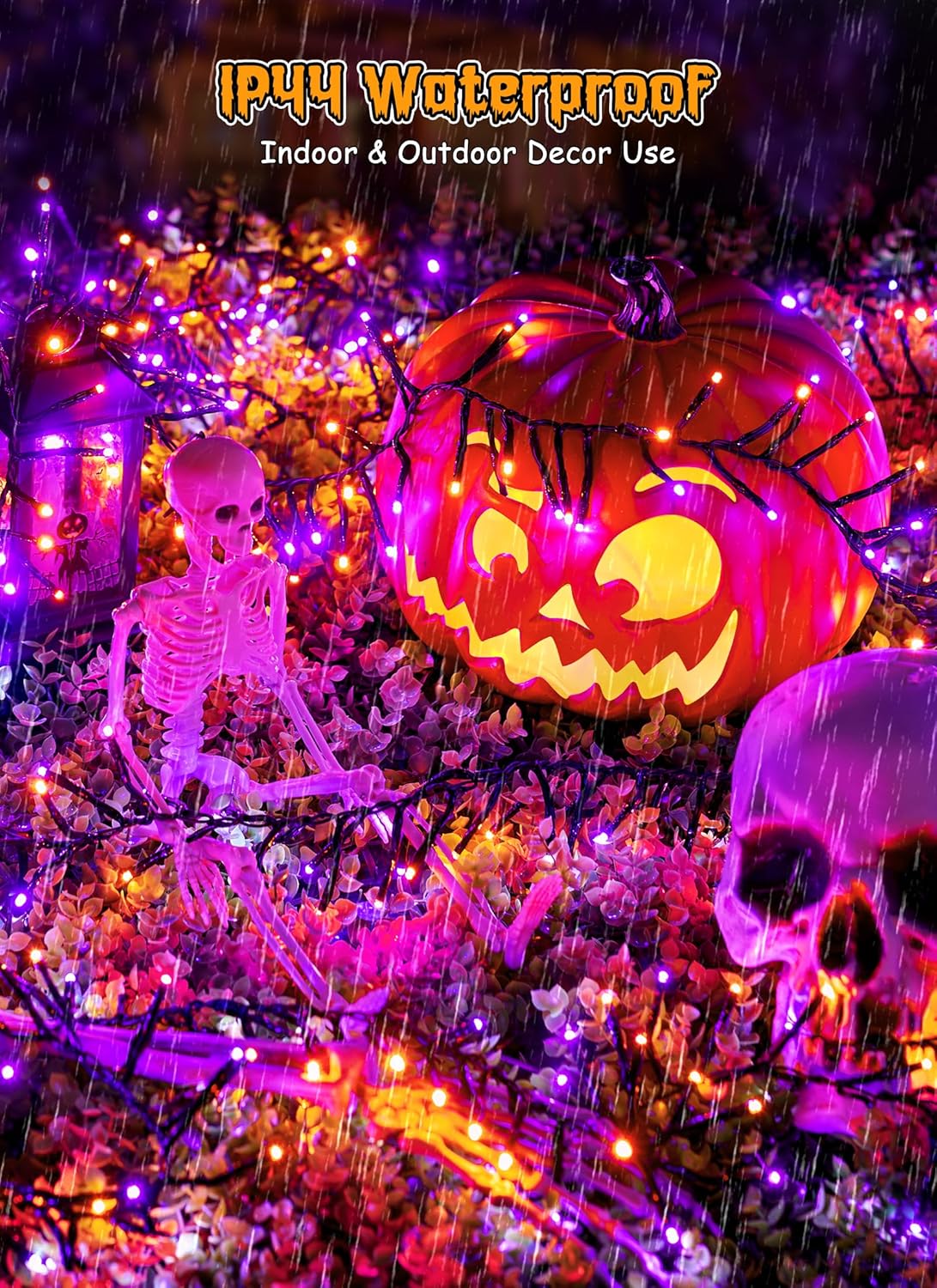 brightown-10ft-120-led-halloween-string-lights-battery-operated-orange-purple-8- image 5