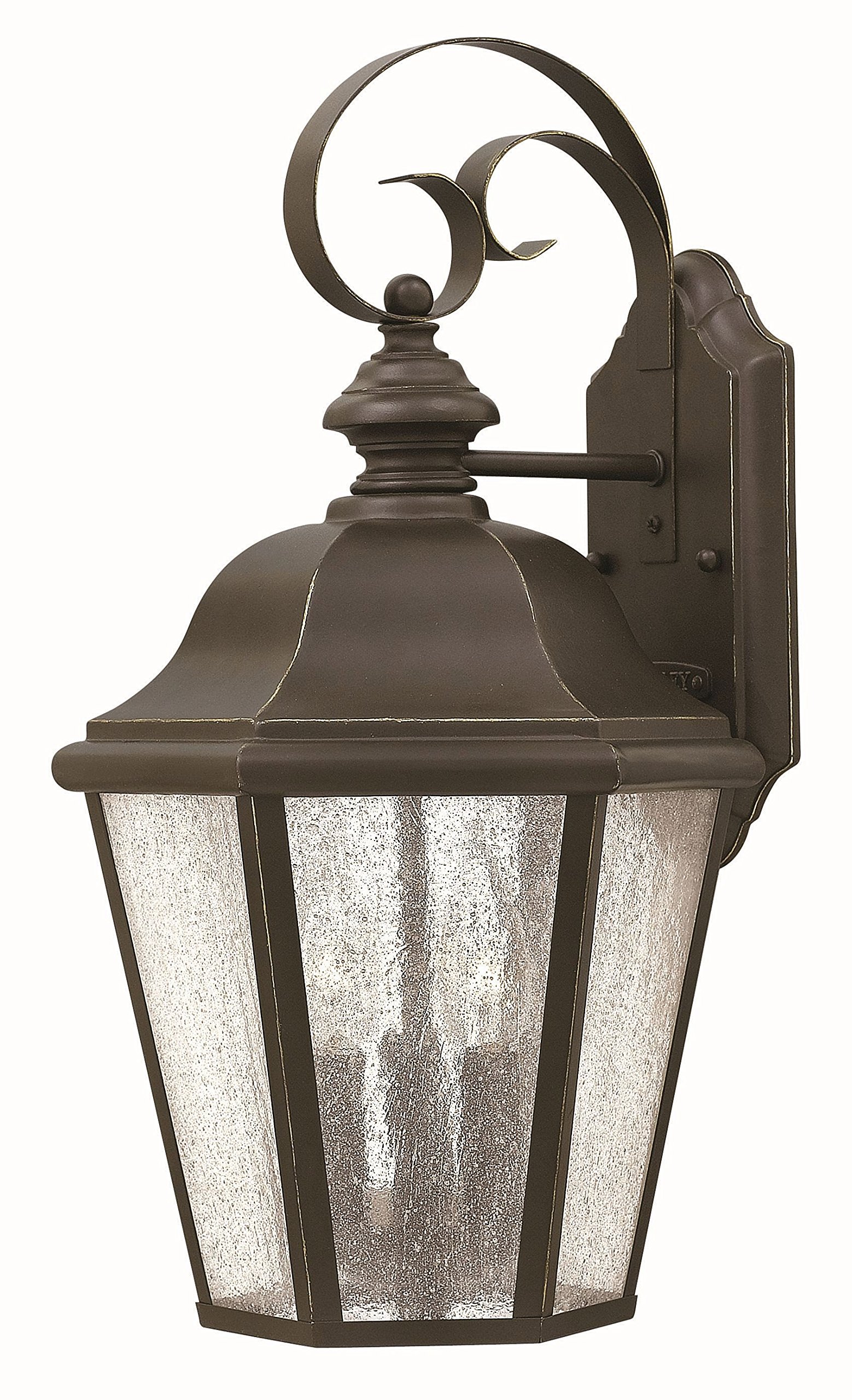 hinkley-edgewater-small-wall-mount-outdoor-lantern-black-clear-seedy-glass image 7