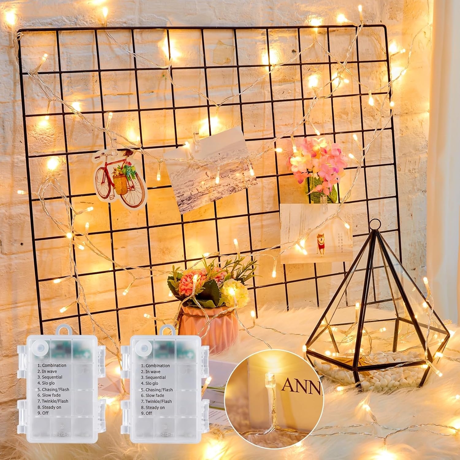 brightown-17-ft-50-led-battery-operated-fairy-lights-with-timer-8-modes-warm-whi image 1