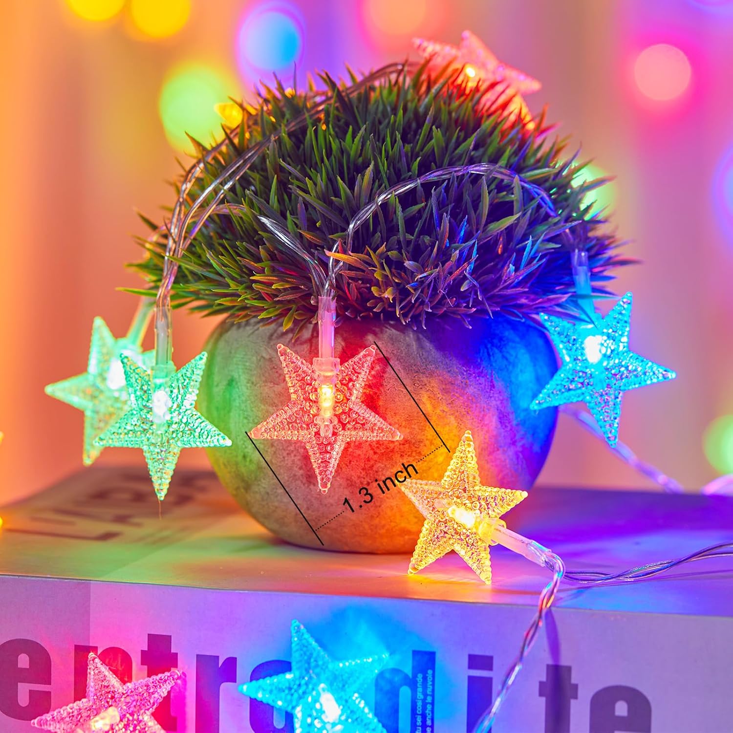 brightown-50-led-battery-operated-star-string-lights-17-ft-multi-color-with-time image 2