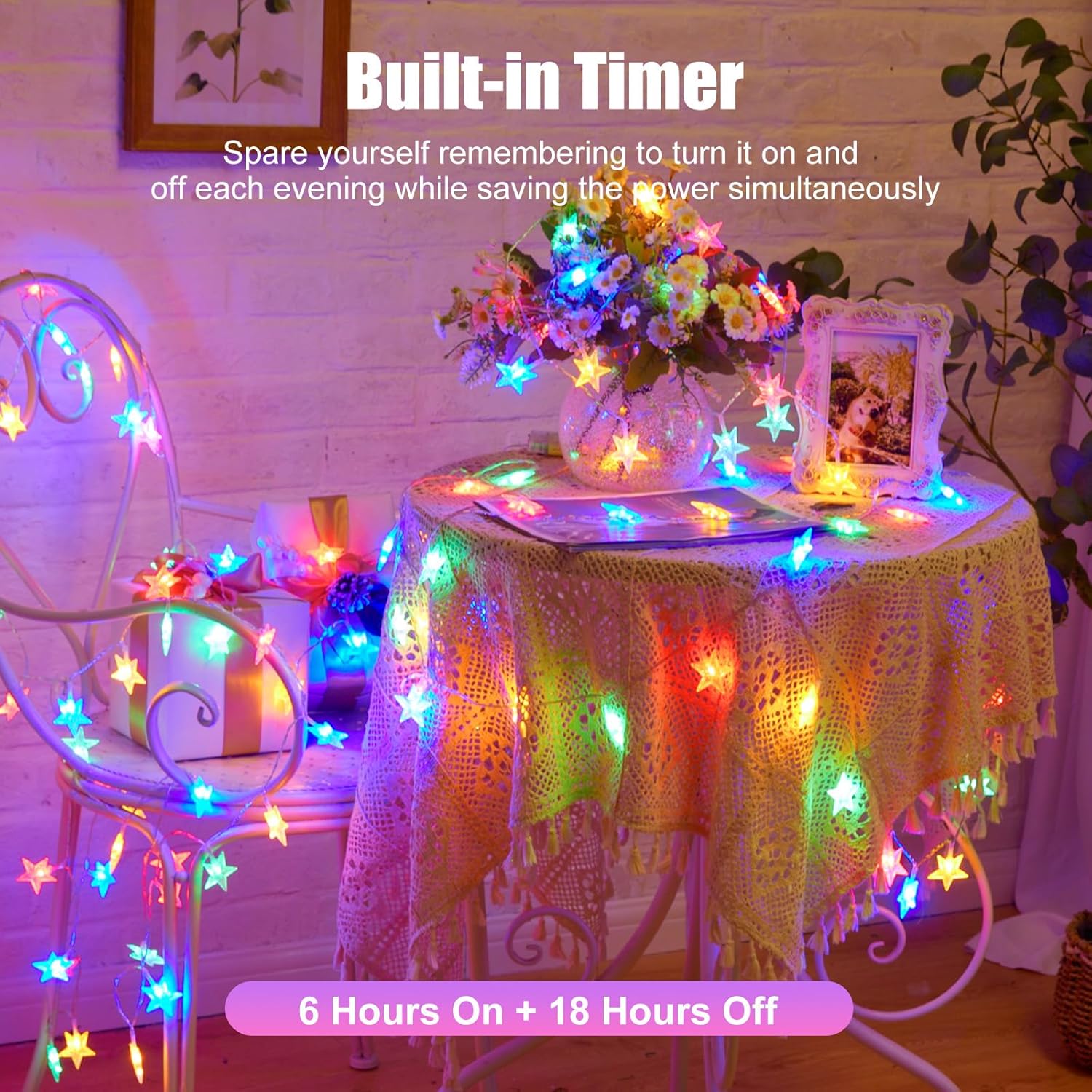 brightown-50-led-battery-operated-star-string-lights-17-ft-multi-color-with-time image 3