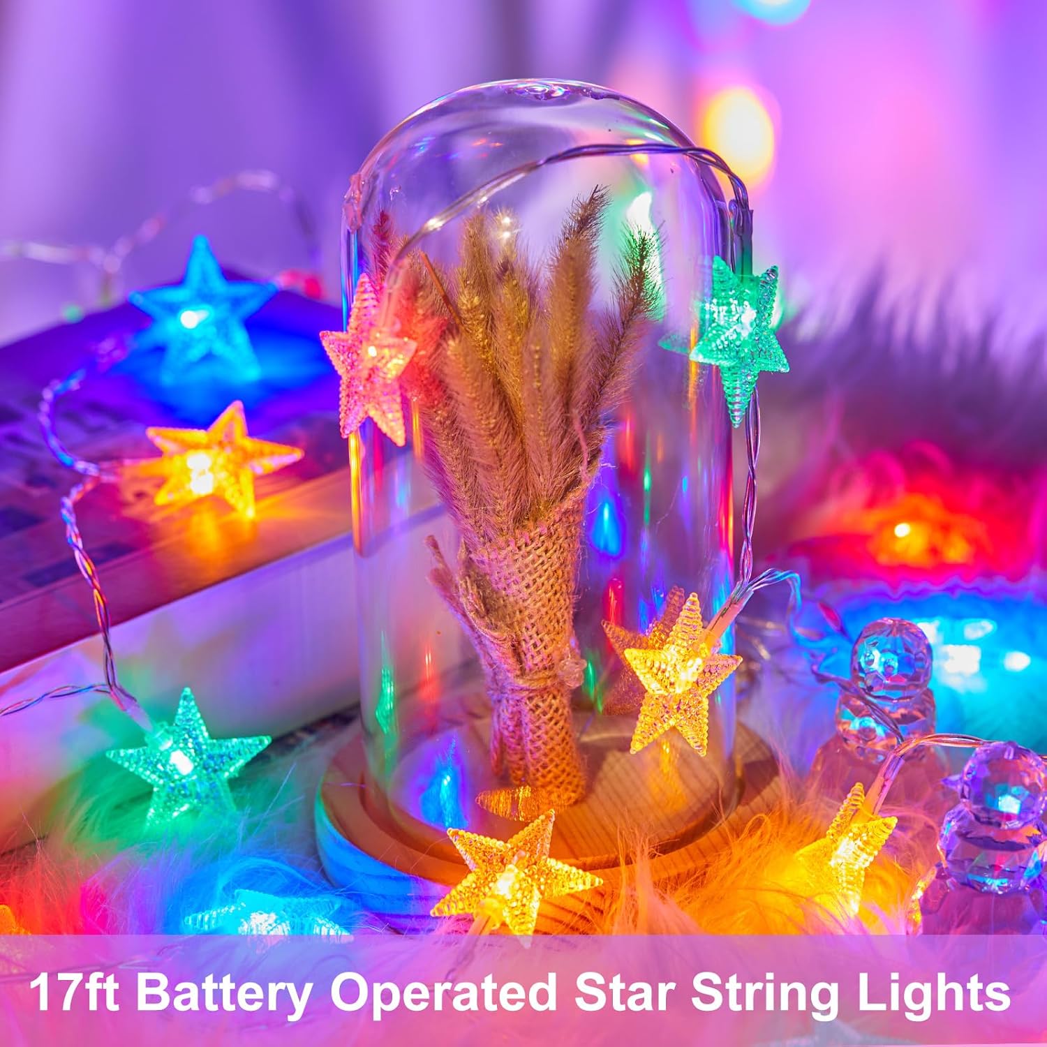 brightown-50-led-battery-operated-star-string-lights-17-ft-multi-color-with-time image 6