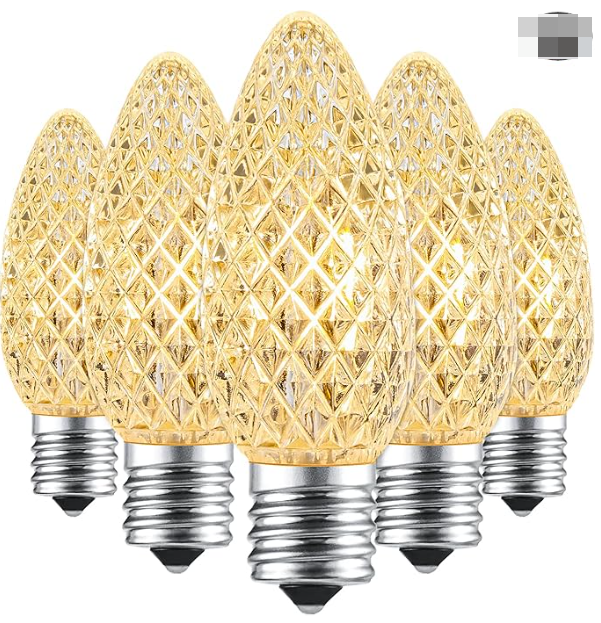 brightown-c9-strawberry-light-bulb-warm-white-5-pack-replacement-bulbs-for-c9-st image 1