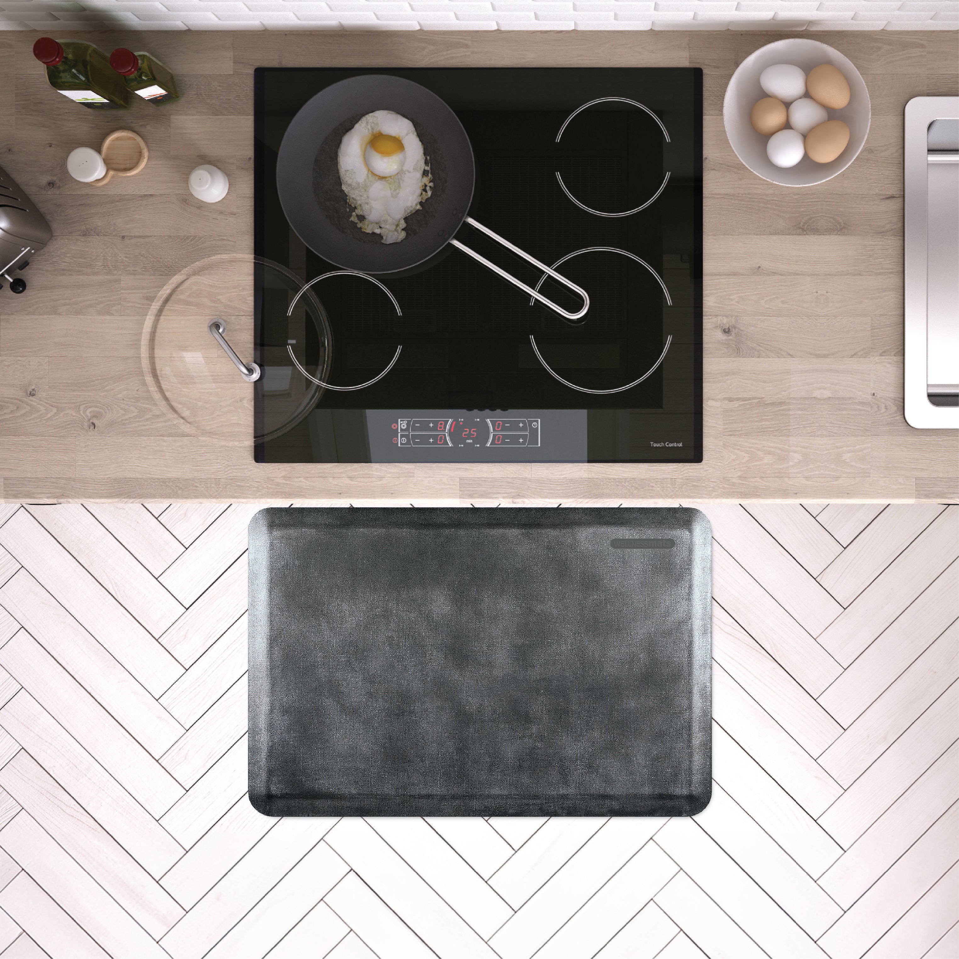 wellnessmats-linen-collection-anti-fatigue-mat-3-x-2-onyx image 2
