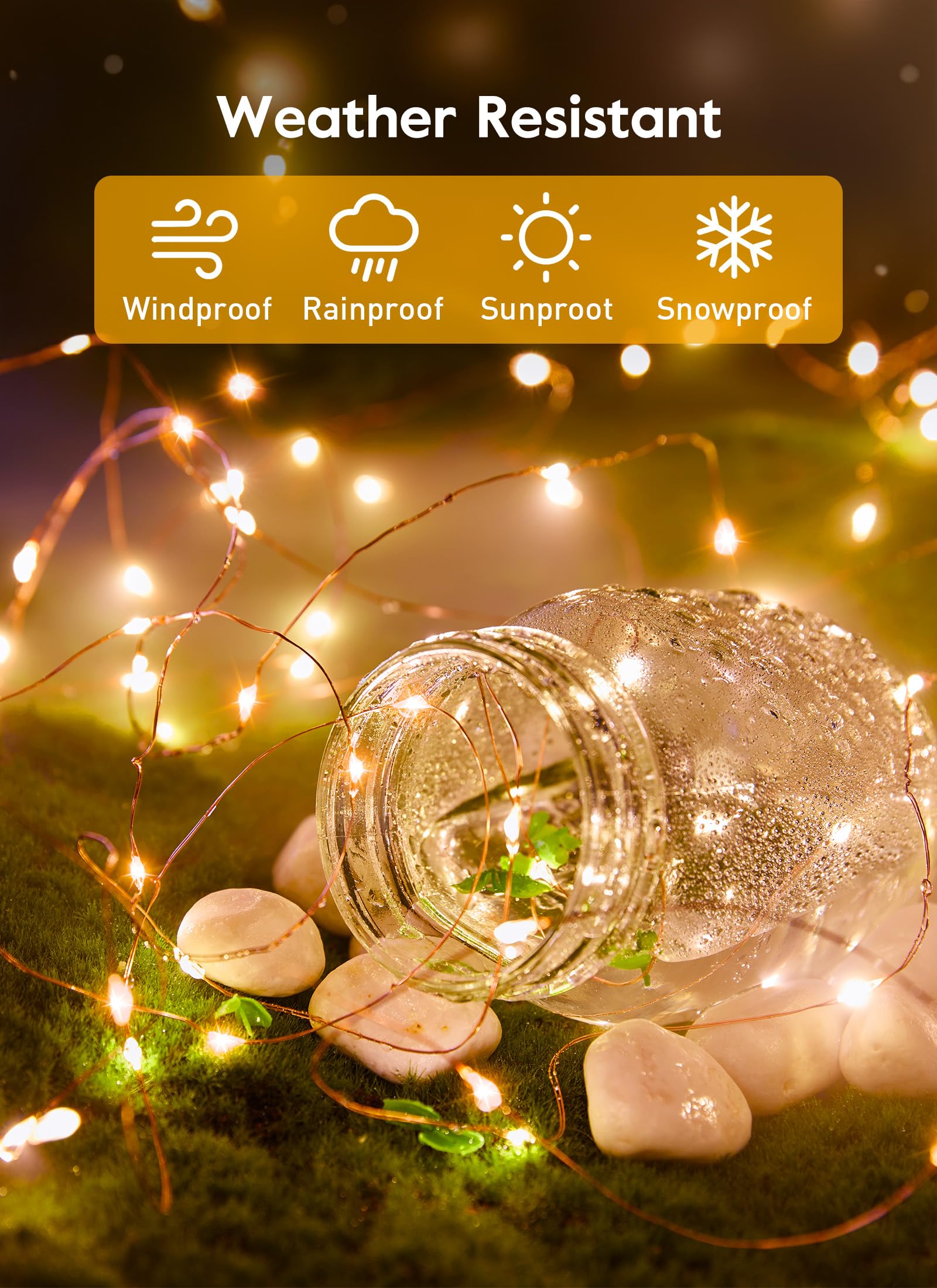 brightown-33ft-usb-fairy-lights-100-led-copper-wire-with-remote-timer image 5
