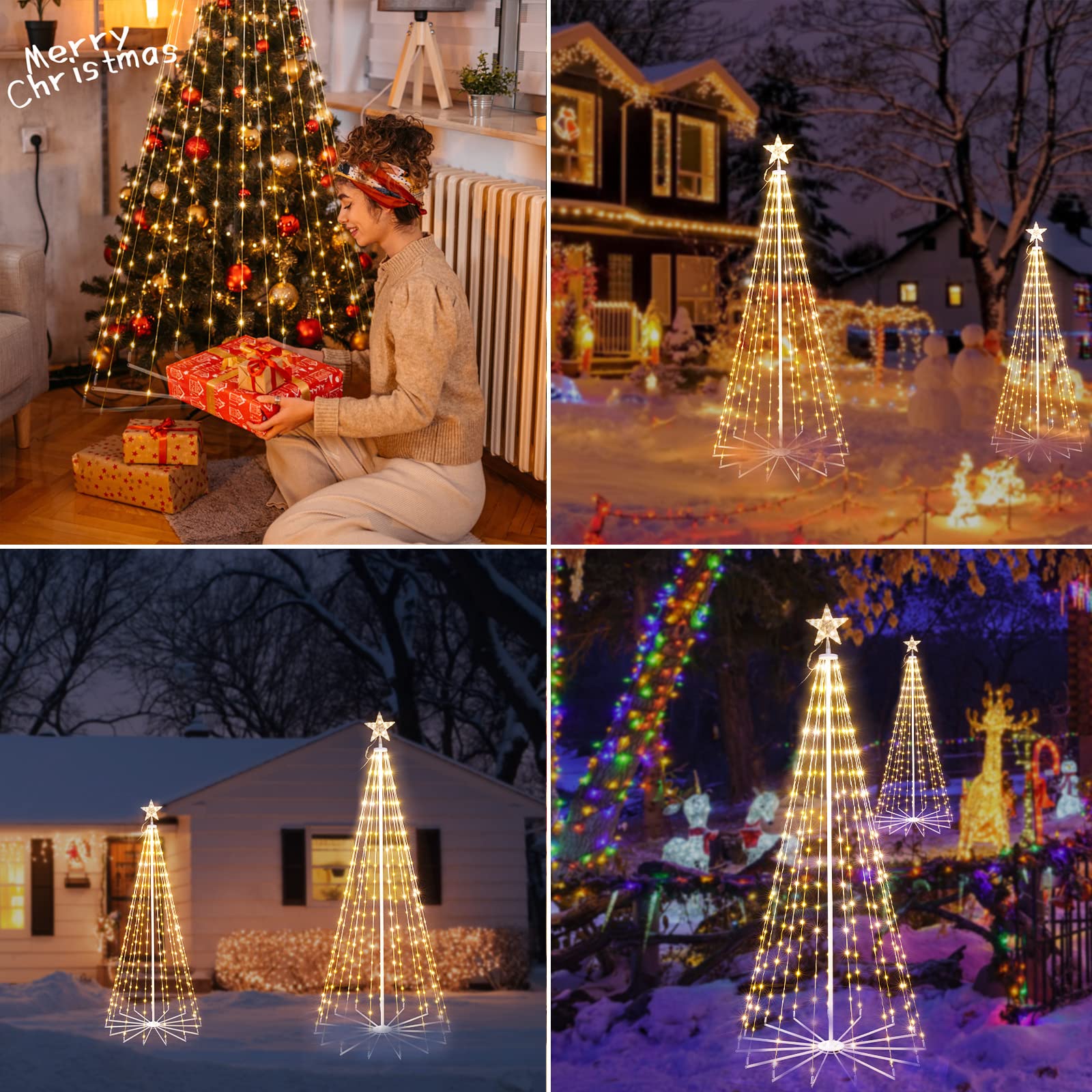 brightown-christmas-cone-tree-light-with-star-topper-with-remote-8-modes image 7