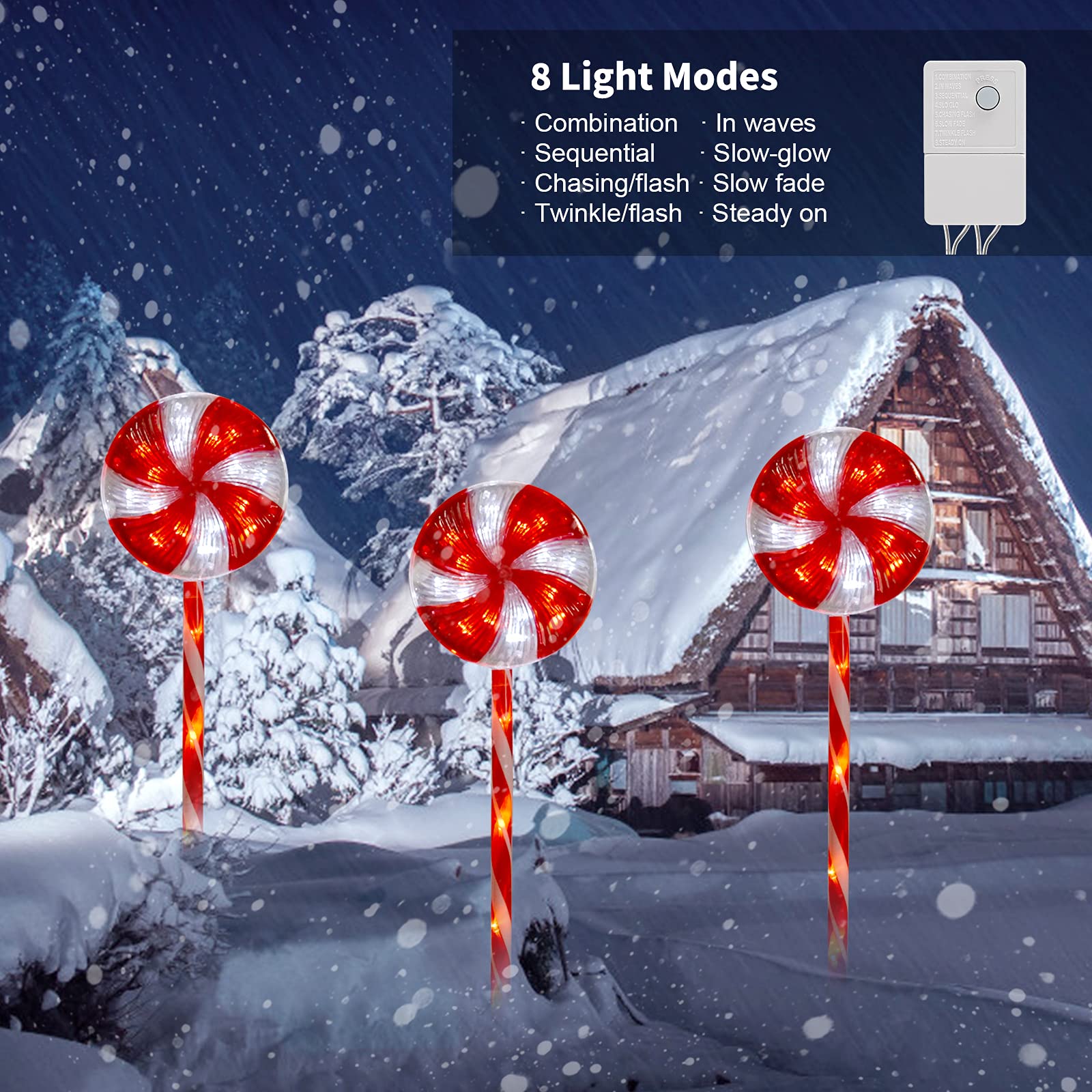 brightown-christmas-led-pathway-string-lights-lollipop-8-lighting-modes image 8