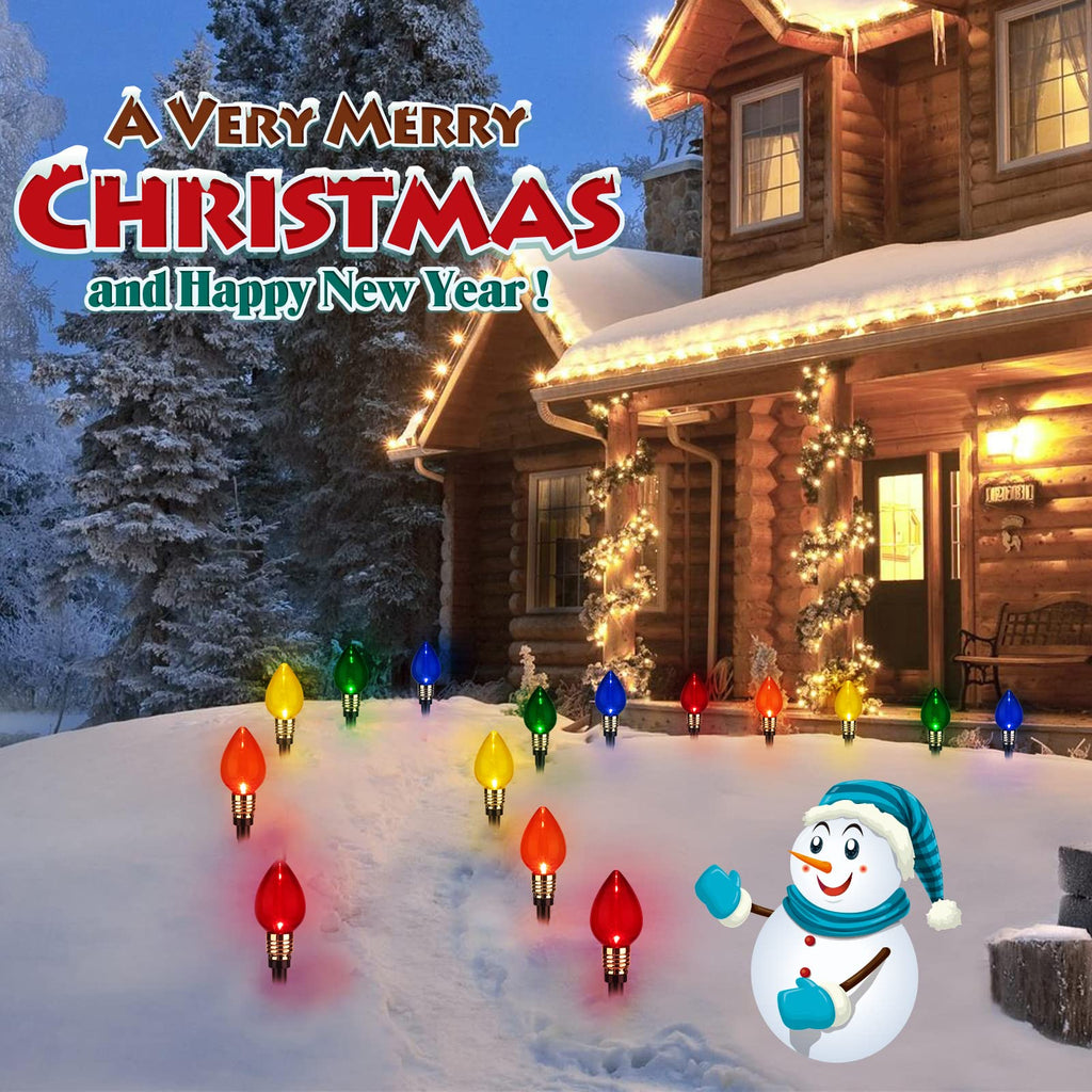 brightown-2-pack-total-34-8-ft-20-led-plug-in-c9-christmas-pathway-lights-outdoo image 2