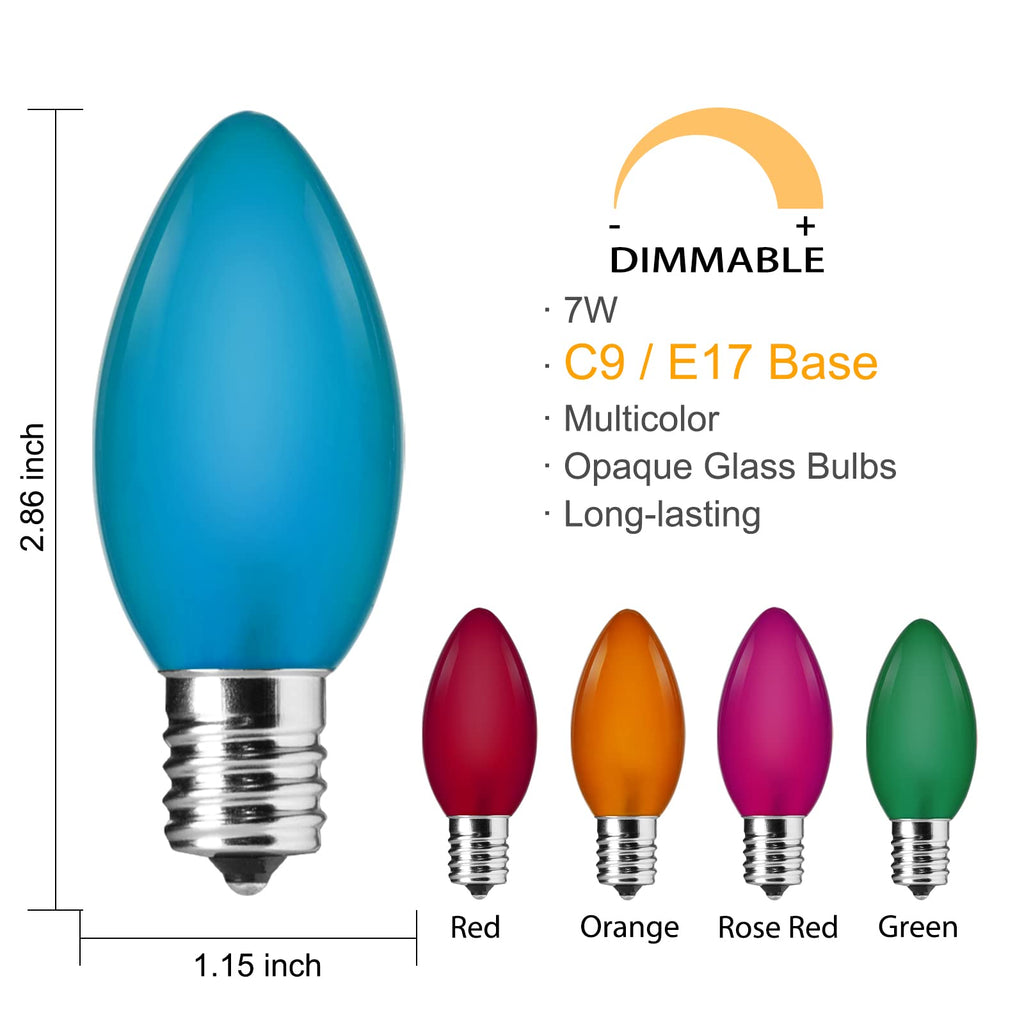 brightown-c9-christmas-lights-incandescent-glass-bulbs-e17-base-commercial-grade image 2