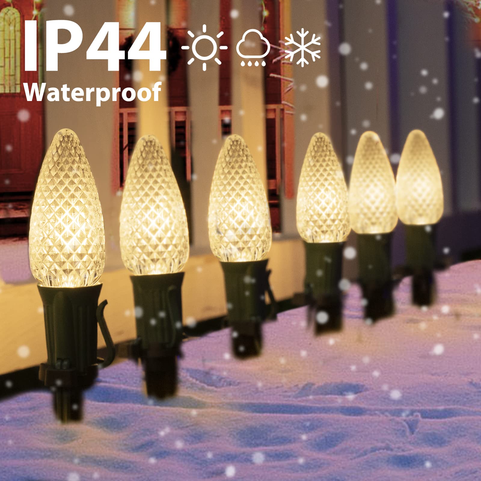 brightown-25-7ft-20-c9-led-strawberry-pathway-lights-warm-white-with-stakes-conn image 2