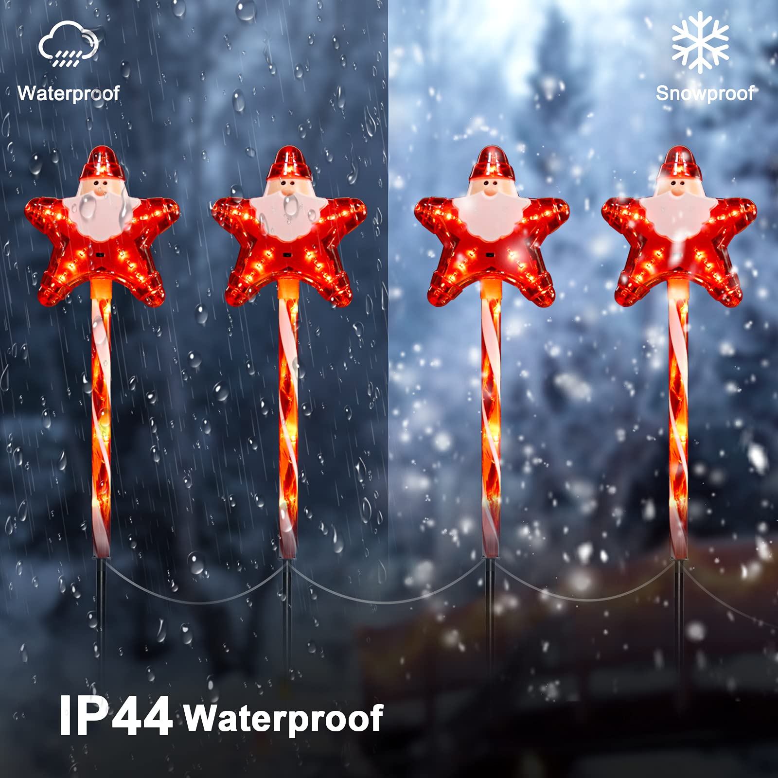 brightown-christmas-4-pack-plug-in-23-candy-cane-star-santa-clause-lights-for-pa image 3