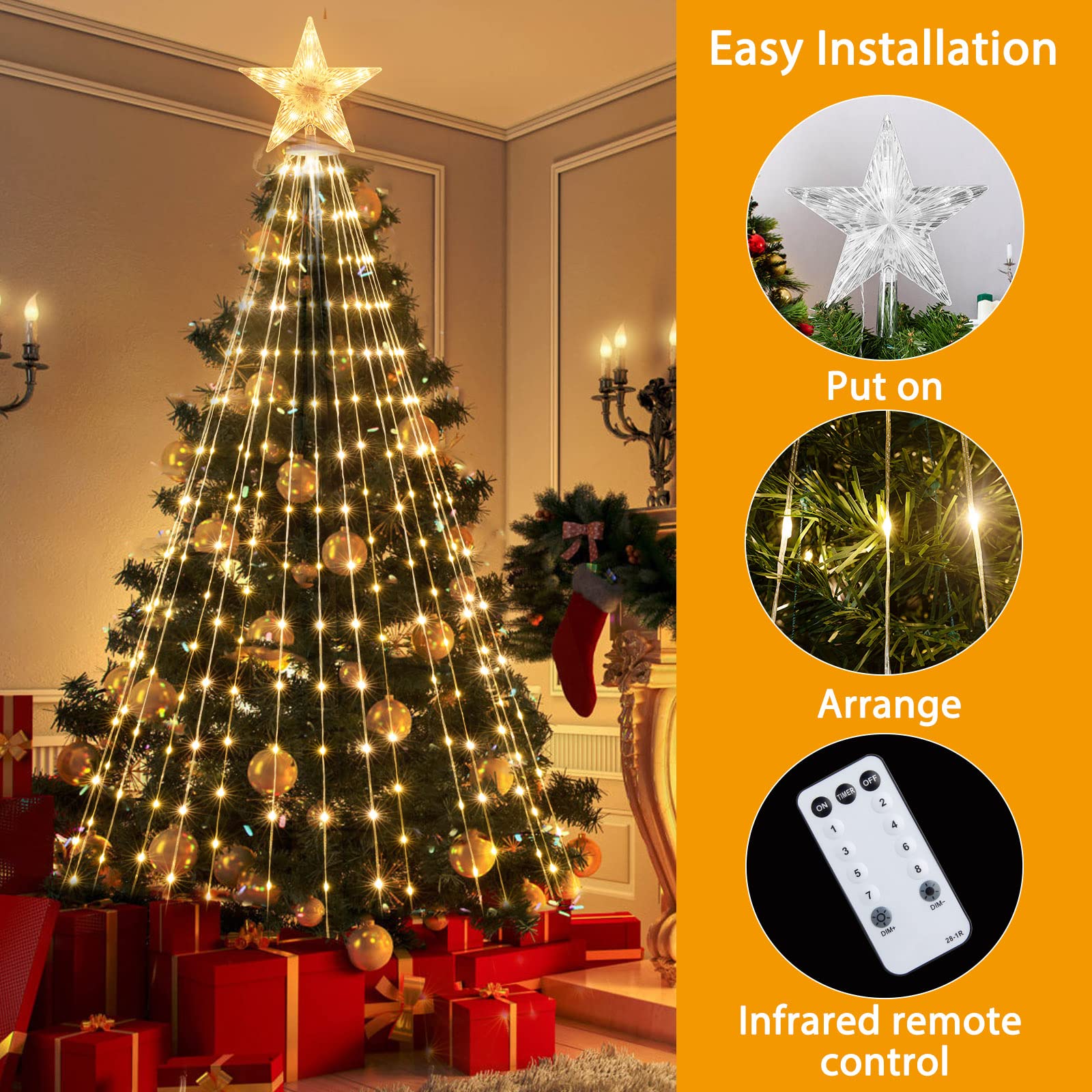 brightown-christmas-cone-tree-light-with-star-topper-with-remote-8-modes image 4
